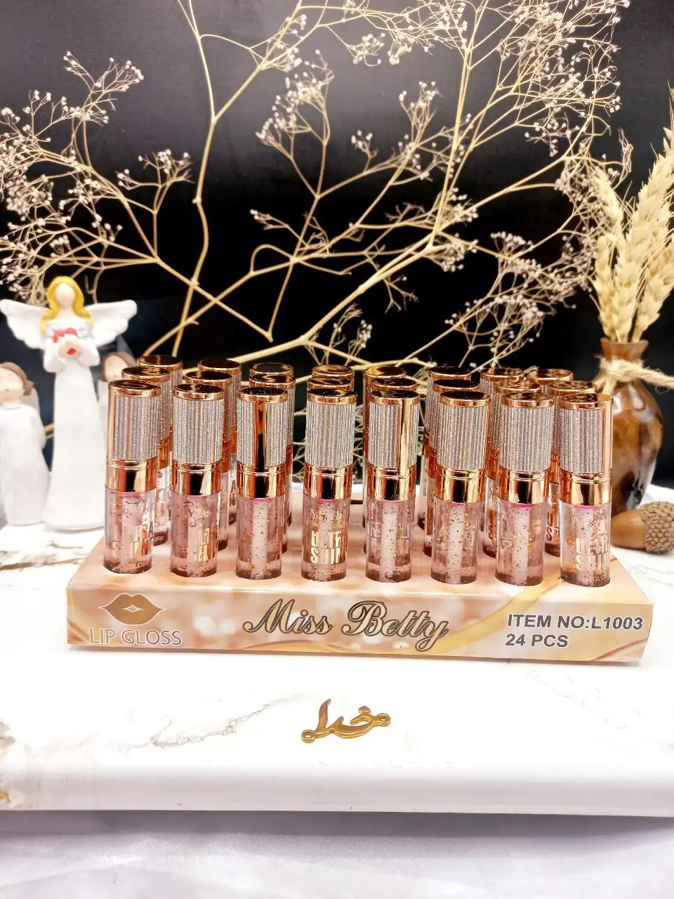 برق لب شاین دار دسته گلیتری برند میس بیوتی Mis Betty کد L1003