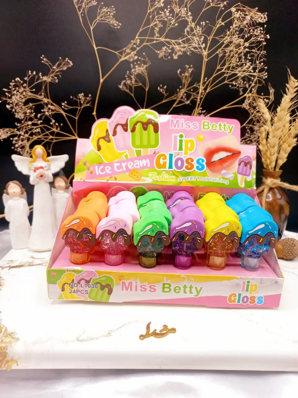 برق لب طرح بستنی شکلاتی برند میس بیوتی Miss Betty کد L1030