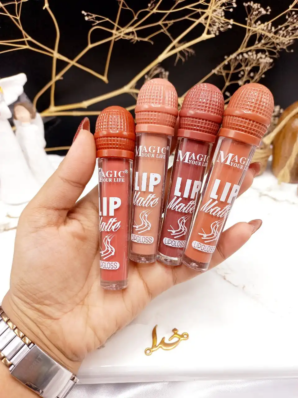 پک رژ مایع  8 عددی طرح میکروفن برند مجیک MAGIC کد LC860