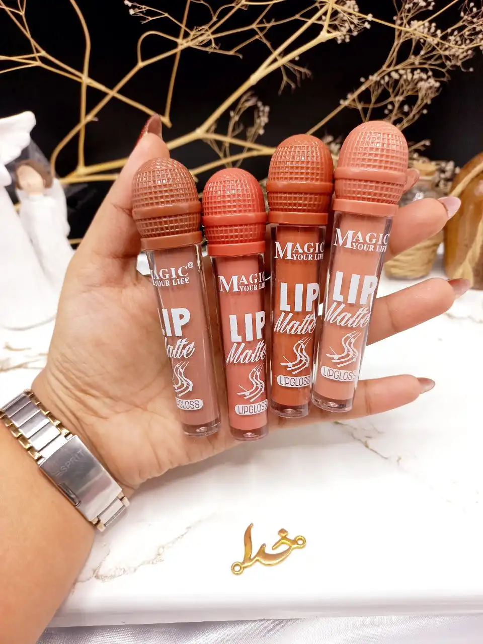 پک رژ مایع  8 عددی طرح میکروفن برند مجیک MAGIC کد LC860