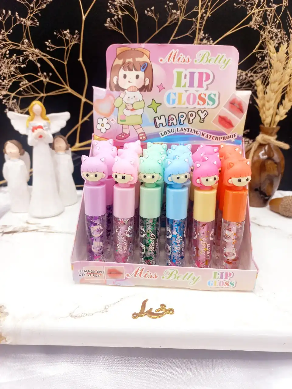 برق لب شاین دار طرح دختر برند میس بیوتی Miee Betty کد L1092