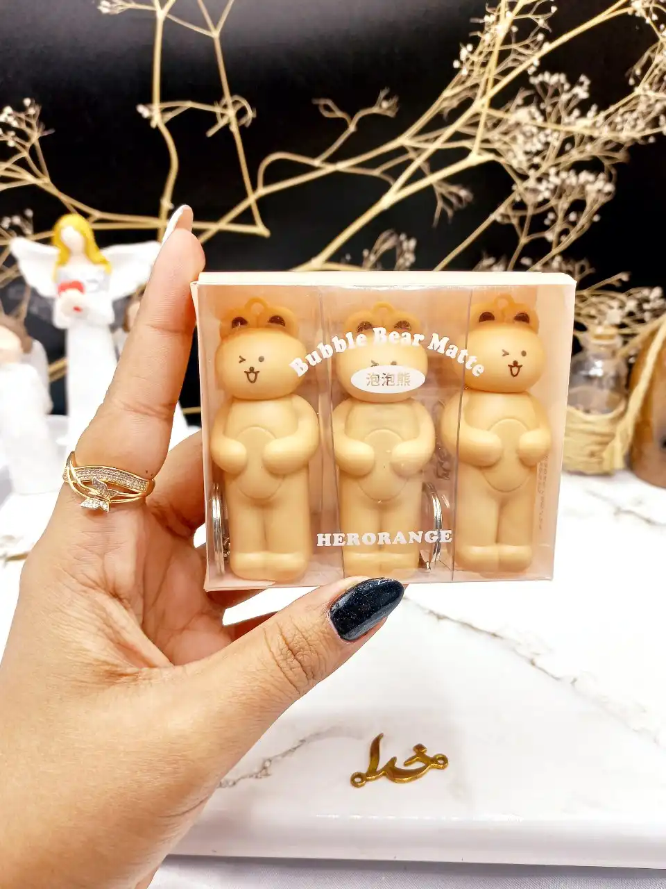 پک 3عددی رژ لب و جاکلیدی طرح خرس خندان A