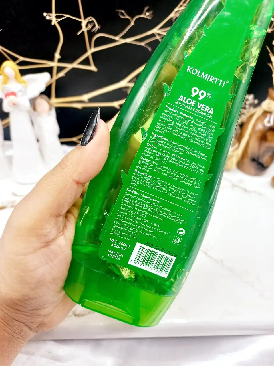 ژل آلوئه ورا شاخکی آبرسان پوست 99درصد برند KOLMIRTTI کد 0591