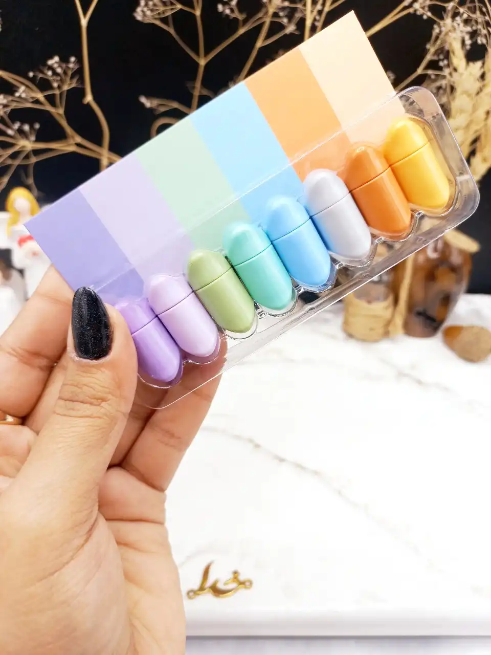 پک رژ جامد فانتزی آدامس رنگی 8 عددی کد 1748