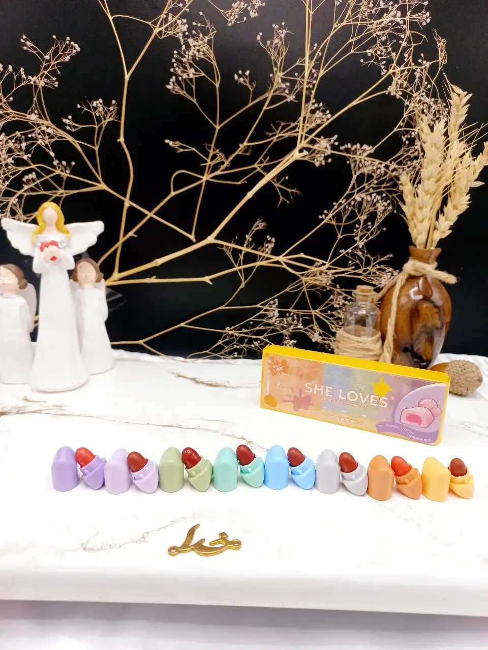 پک رژ جامد فانتزی آدامس رنگی 8 عددی کد 1748