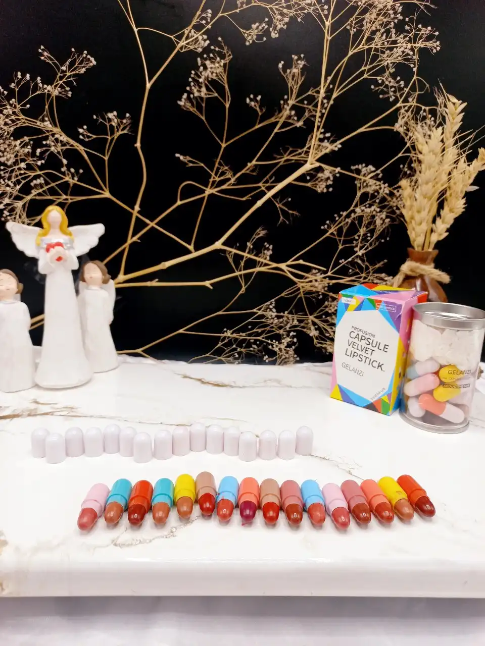 پک 16 رنگ رژ جامد کپسولی فانتزی کد 7823