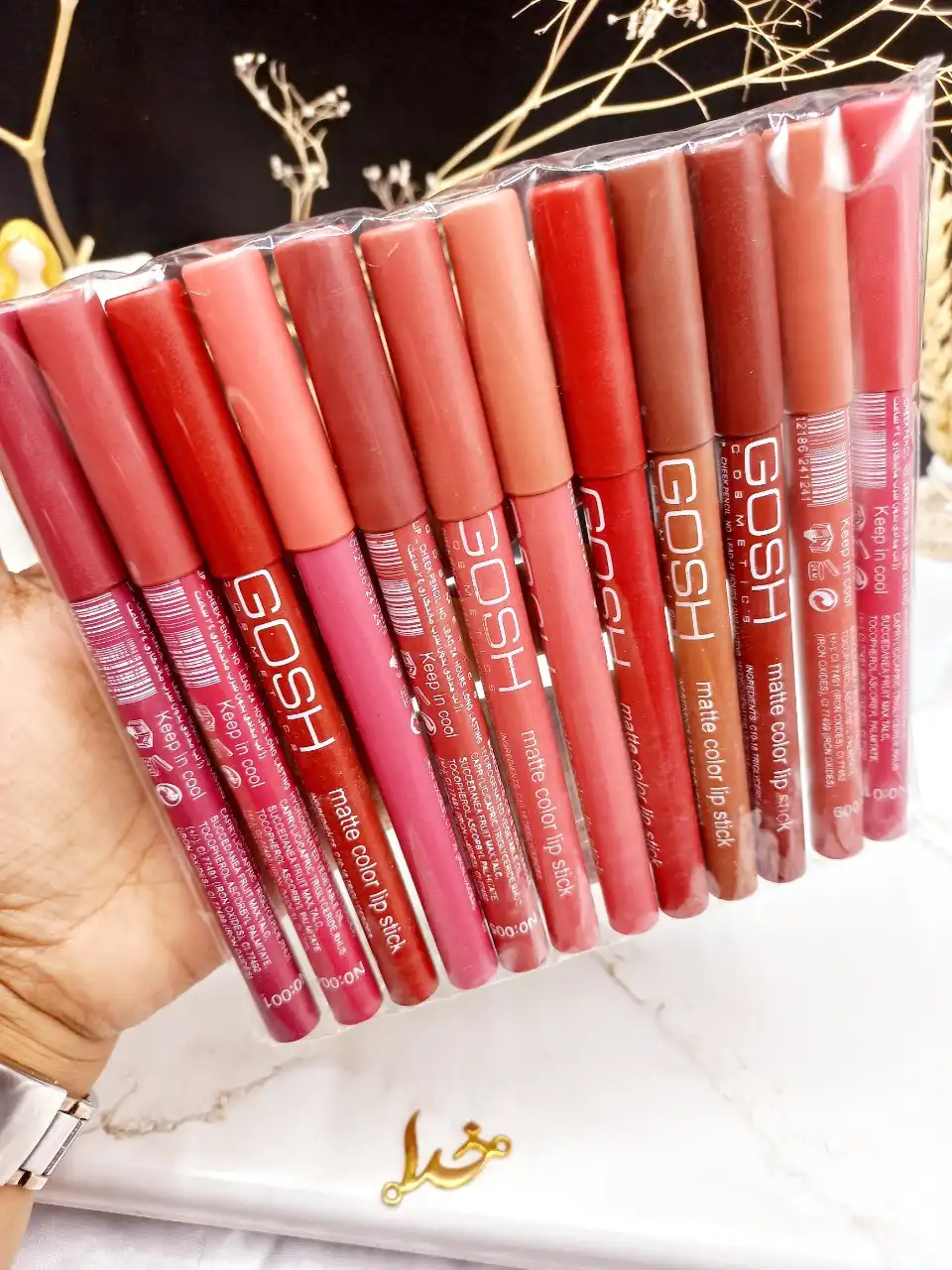 پک رژ مدادی ۱۲ تایی گاش GOSH بدون تراش کیفیت عالی