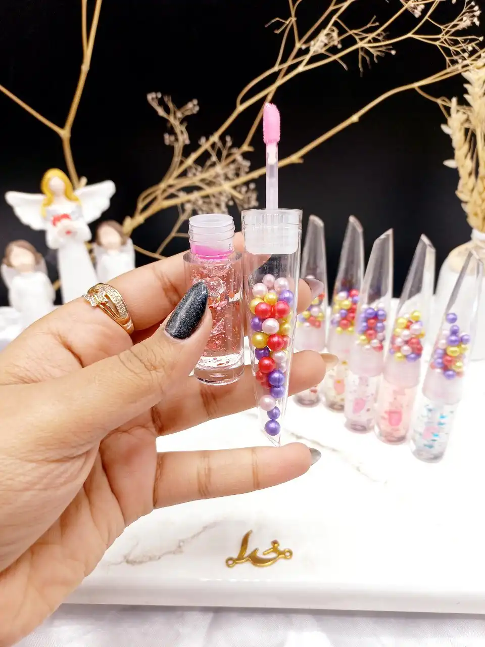 برق لب زیبای گلیتر دار توپی رنگی مجیک MAGIC  کد LC1307