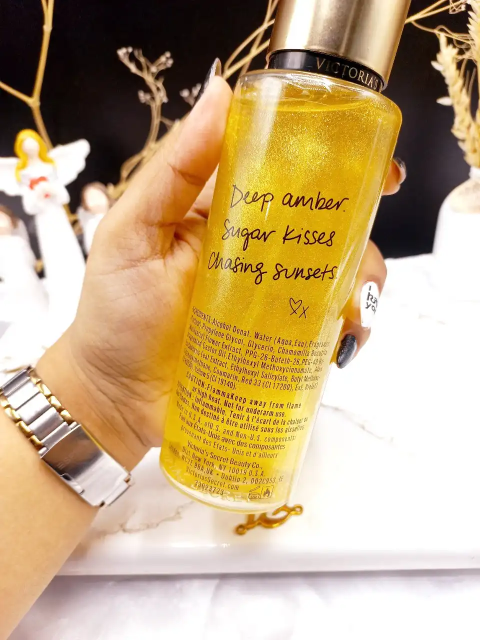 بادی اسپلش 250 ml شاین دار ویکتوریا سکرت مدل Amber Romance Shimmer اورجینال