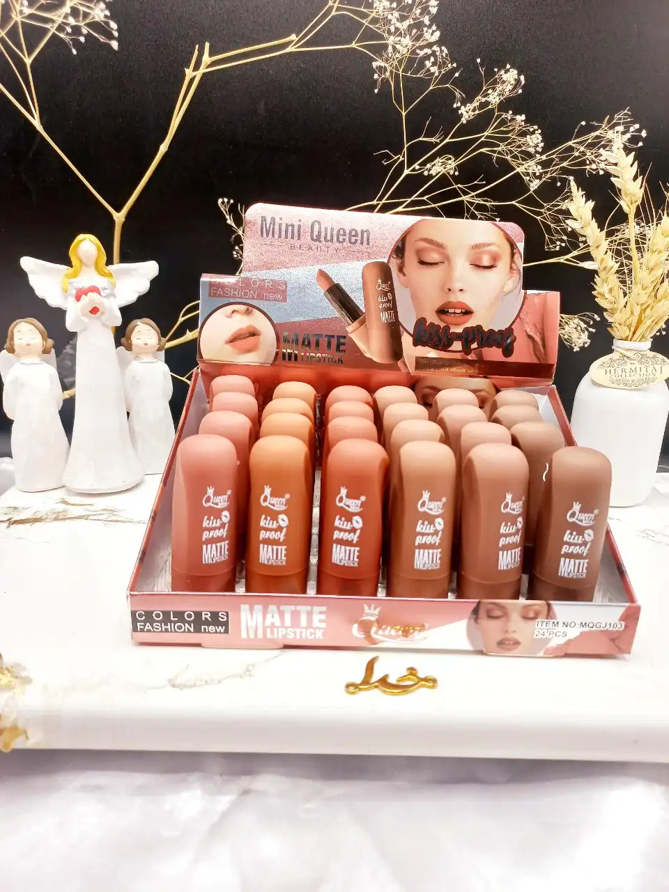 پک 6 تایی رژ لب جامد مات مینی کویین کد J103