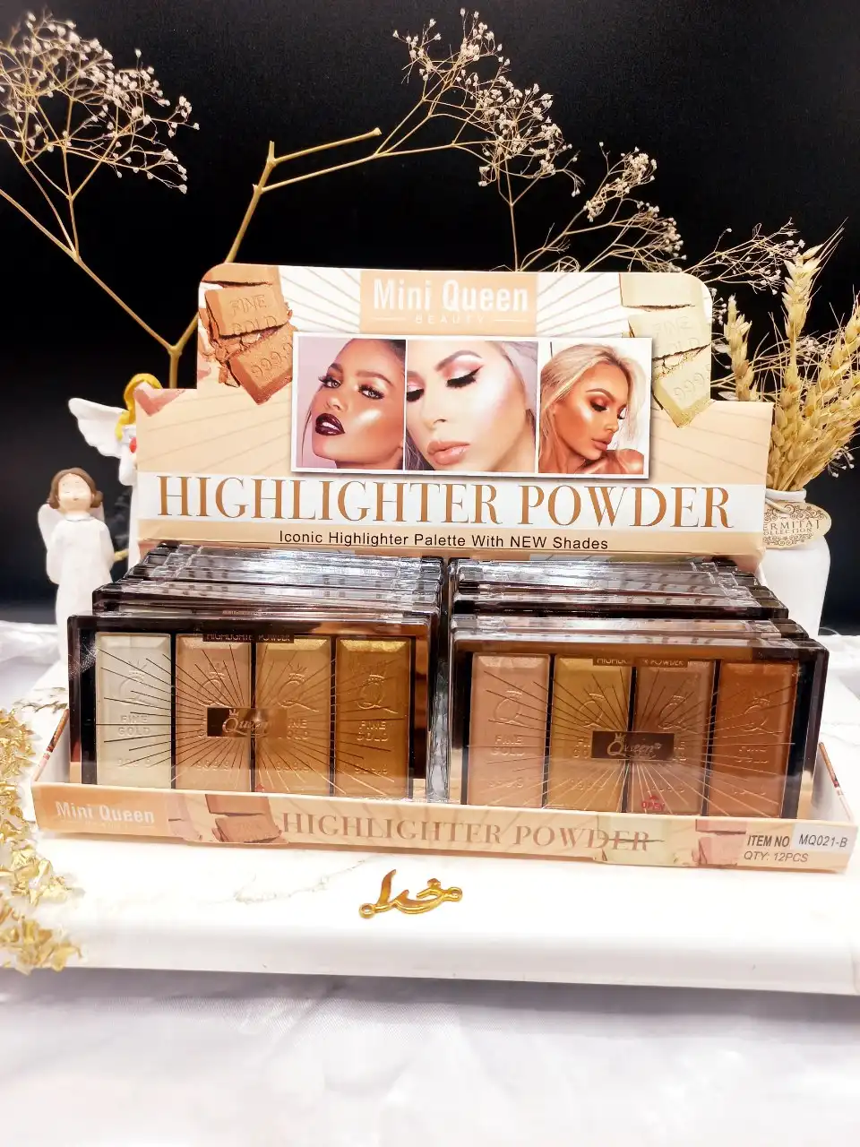پالت هایلایتر پودری 4 رنگ Mini Queen کد MQ021_B