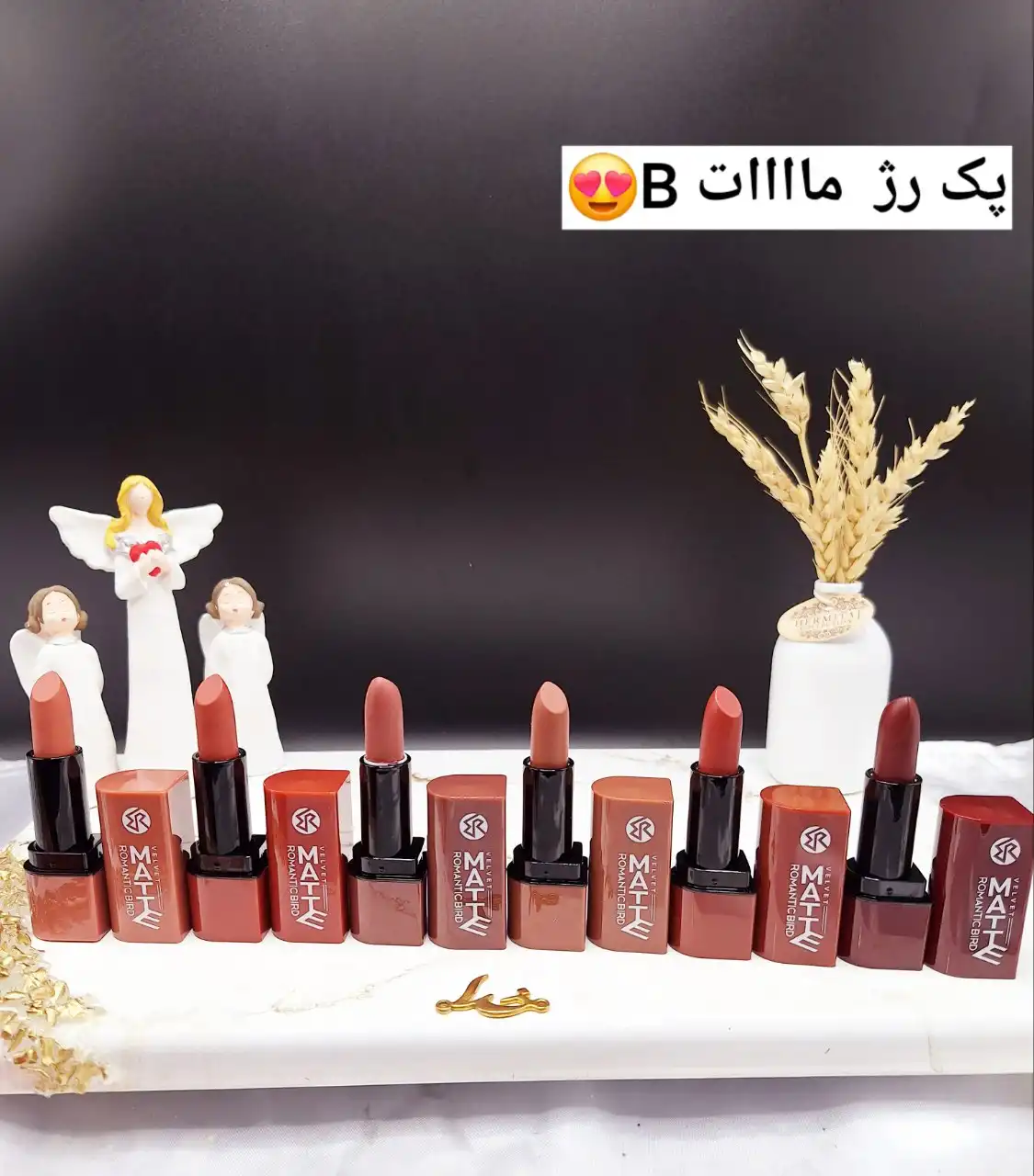 پک 6 تایی رژ جامد برند ROMANCE BIRD کد R4654Y