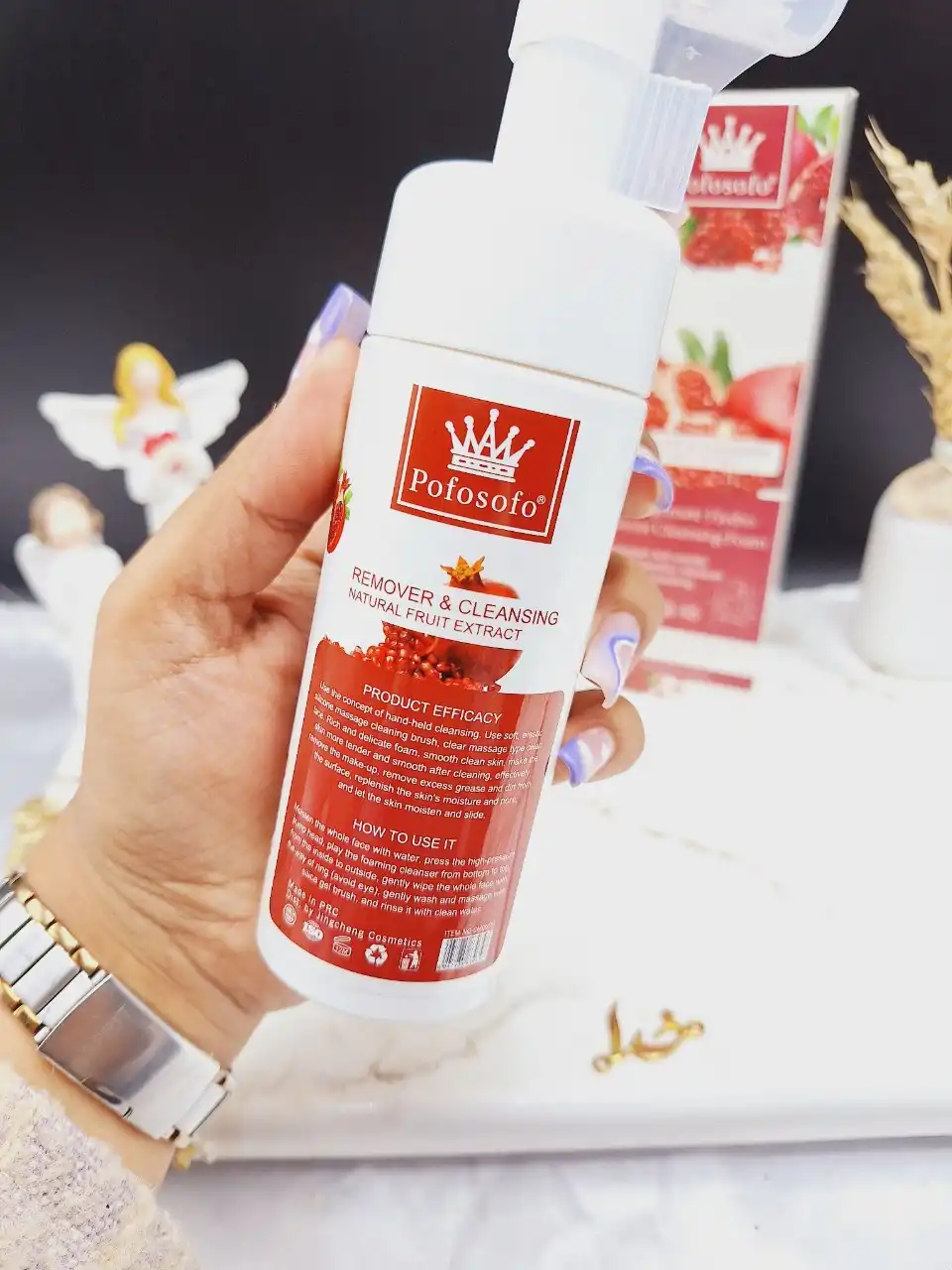 فوم براش دار روشن کننده و آبرسان انار Pofosofo کد CM0009