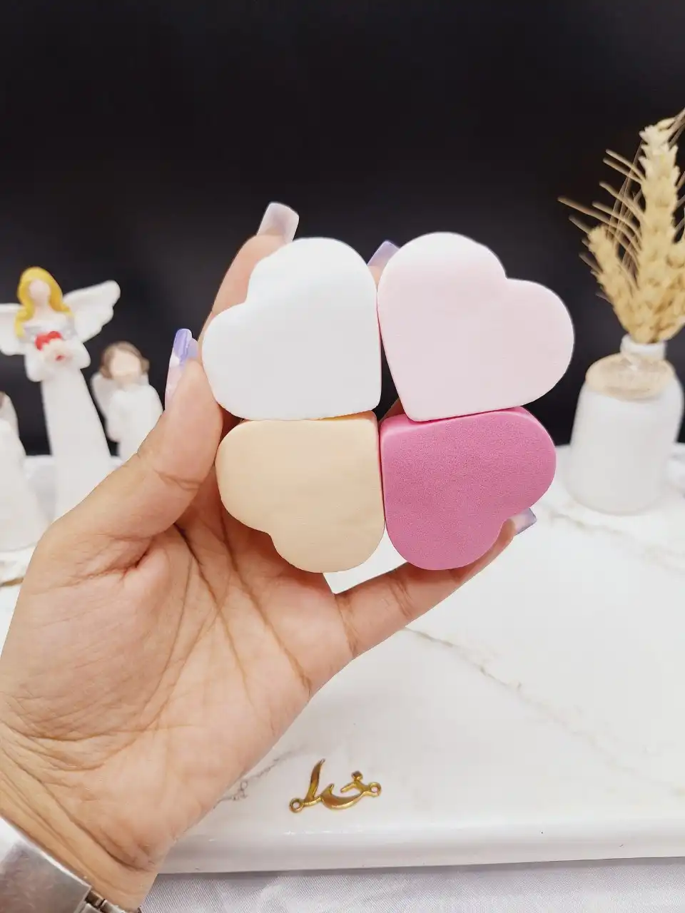 پد 4 تیکه میکاپ مدل قلبی کد 1363