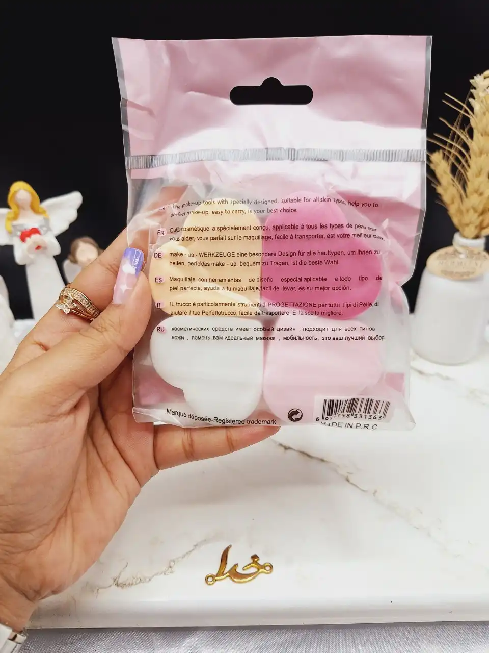 پد 4 تیکه میکاپ مدل قلبی کد 1363