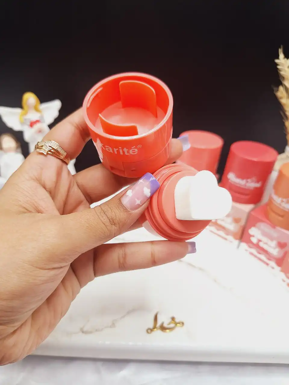 رژ گونه طرح قلبی استامپی کاریته Karite کد 30840