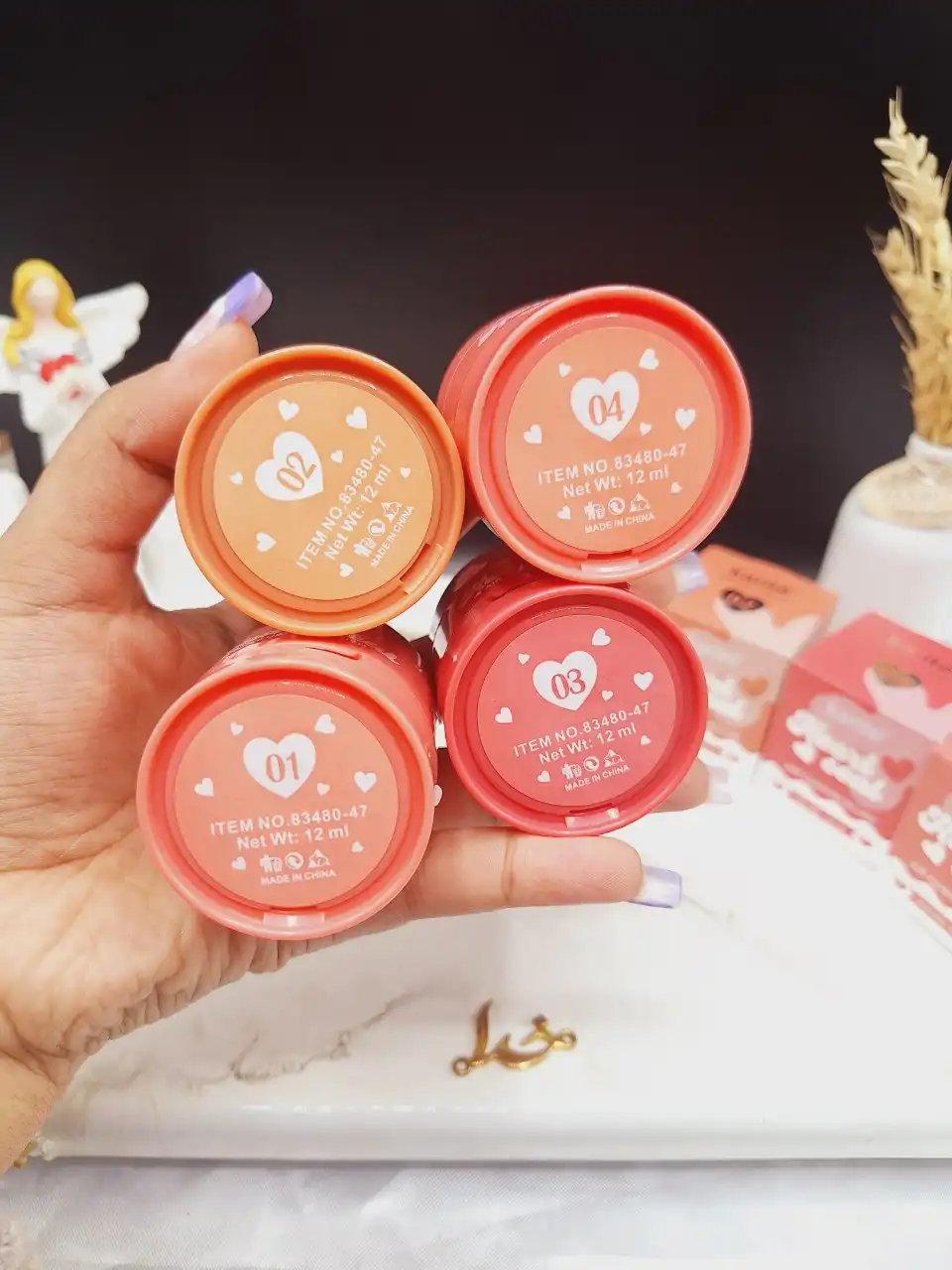 رژ گونه طرح قلبی استامپی کاریته Karite کد 30840