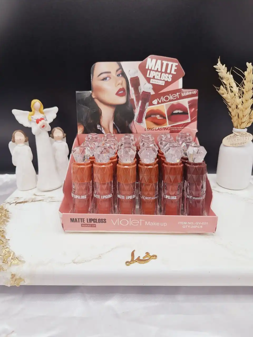 پک 6 تایی رژ مایع سر الماسی ویولت Violet کد 021