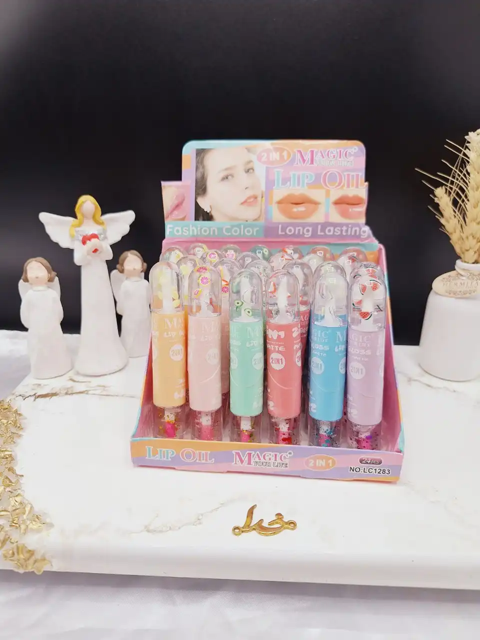 ویتامین لب و برق لب شاینی تاشو و دوطرفه برند مجیک MAGICکد LC1283