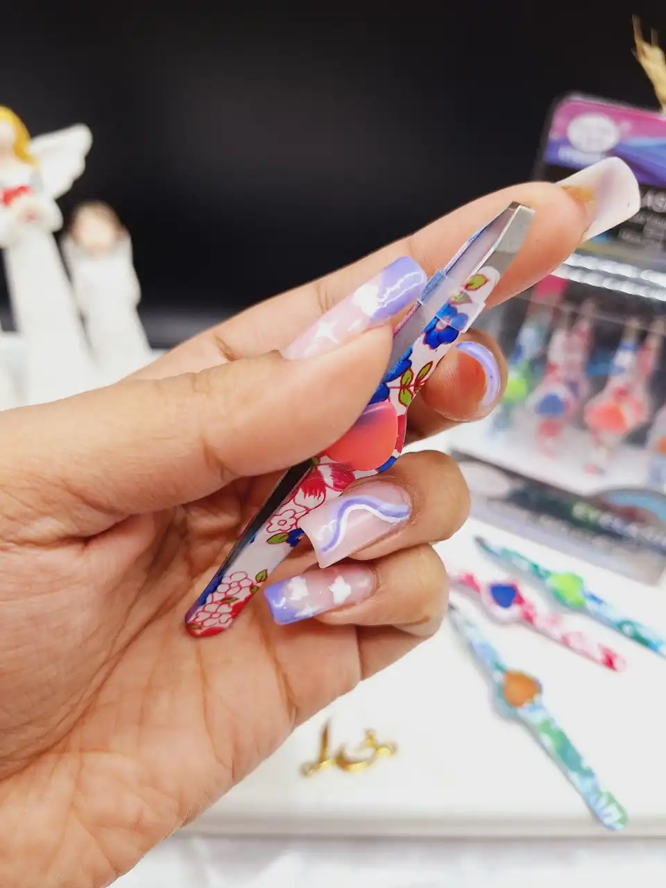 موچین رنگی طرح قلبی کد 016