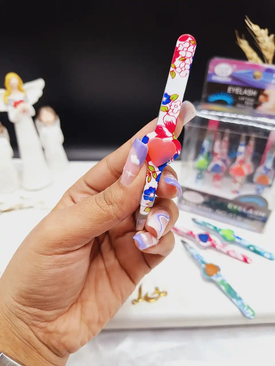 موچین رنگی طرح قلبی کد 016