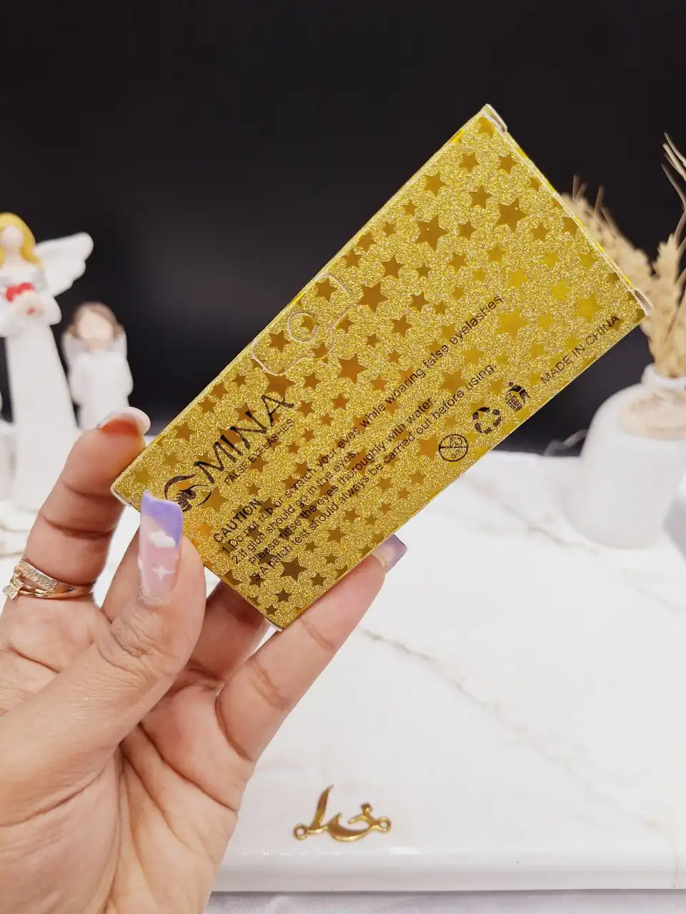 مژه مصنوعی 6D کارتن طلایی برند مینا MINA