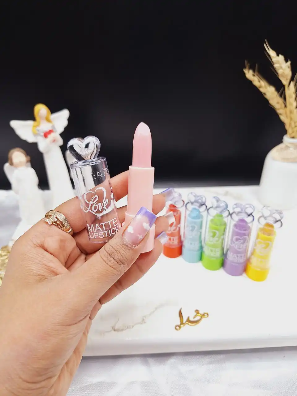 بالم لب فانتزی طرح سر قلبی HUXIABEAUTY کد 6402