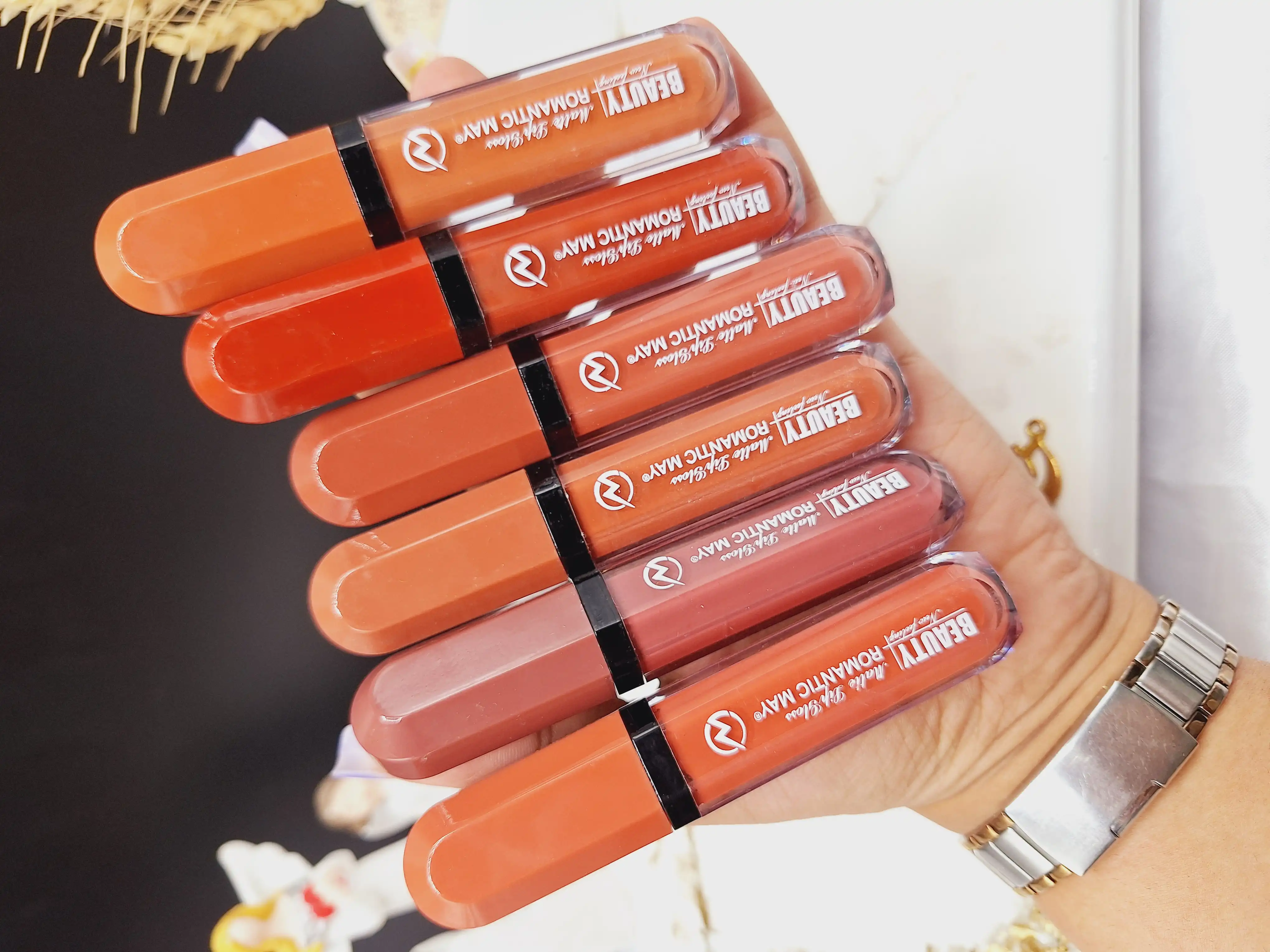 پک 6عددی رژ مایع برند رومانتیک مای ROMANTIC MAY کد YR_858NU