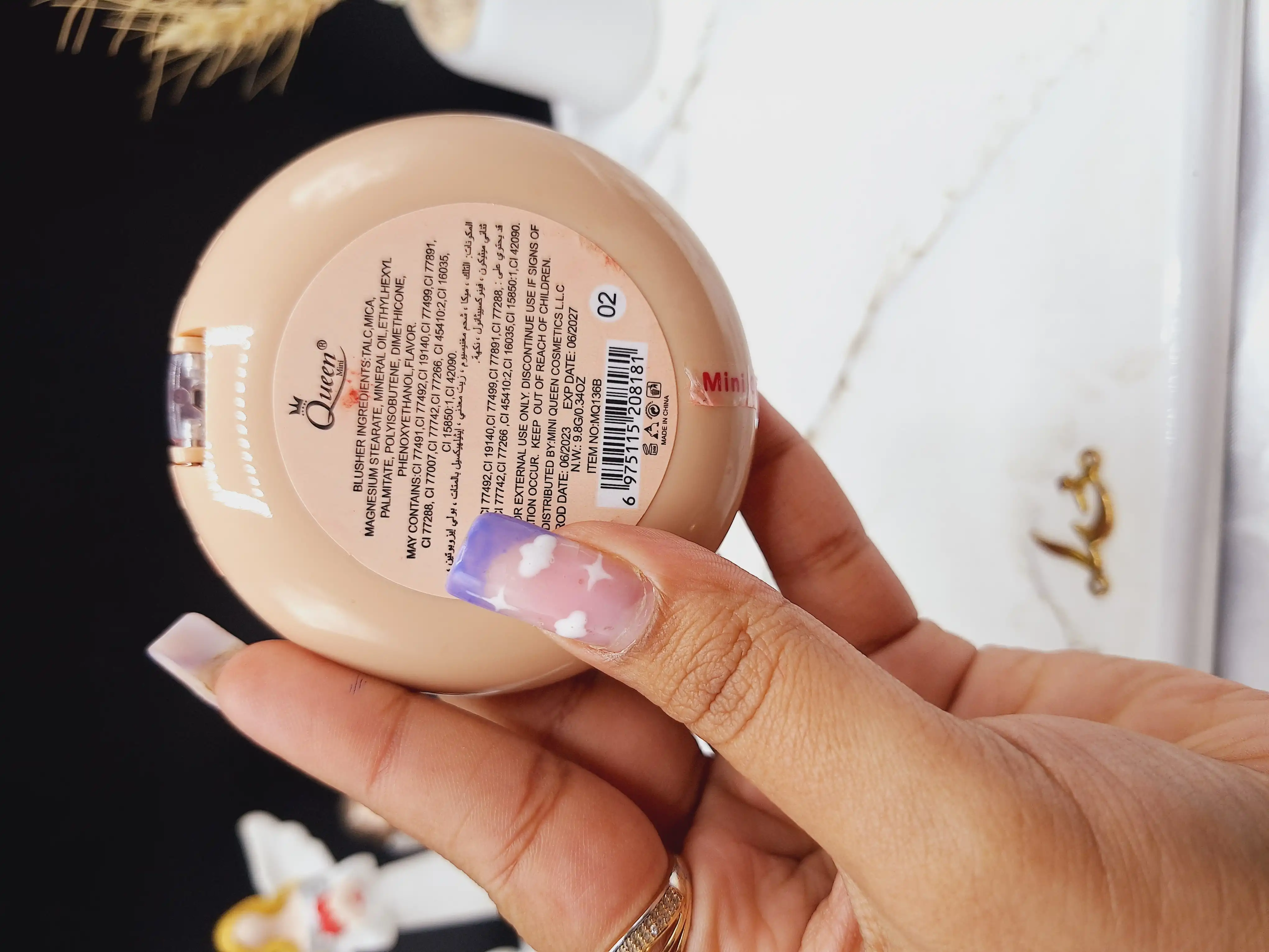 رژ گونه دایره ای طرح قلب مینی کوئین Mini Queen کد MQ 136B