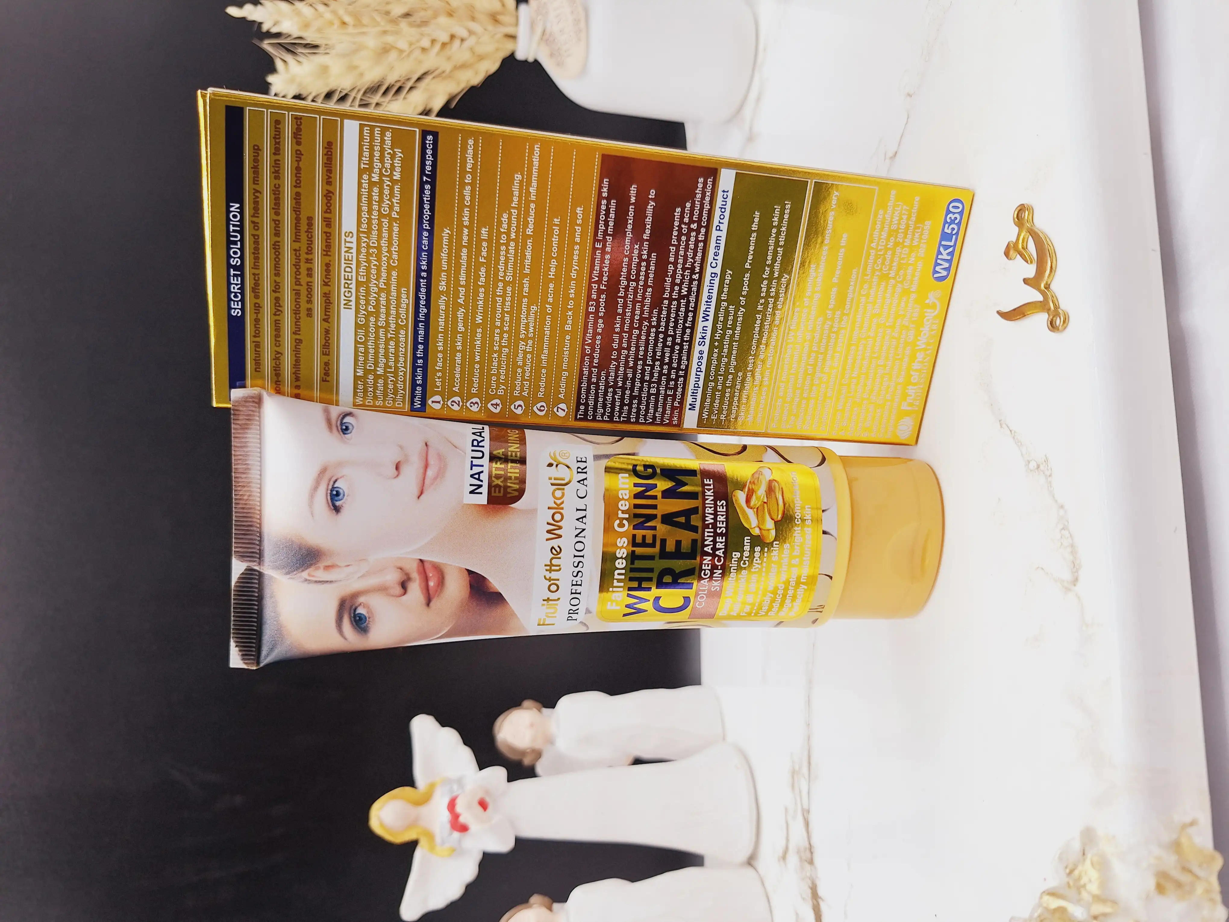 کرم سفید کننده و ضد چین و چروک عمقی وکالی Wokali کلاژن ساز کد WKL530