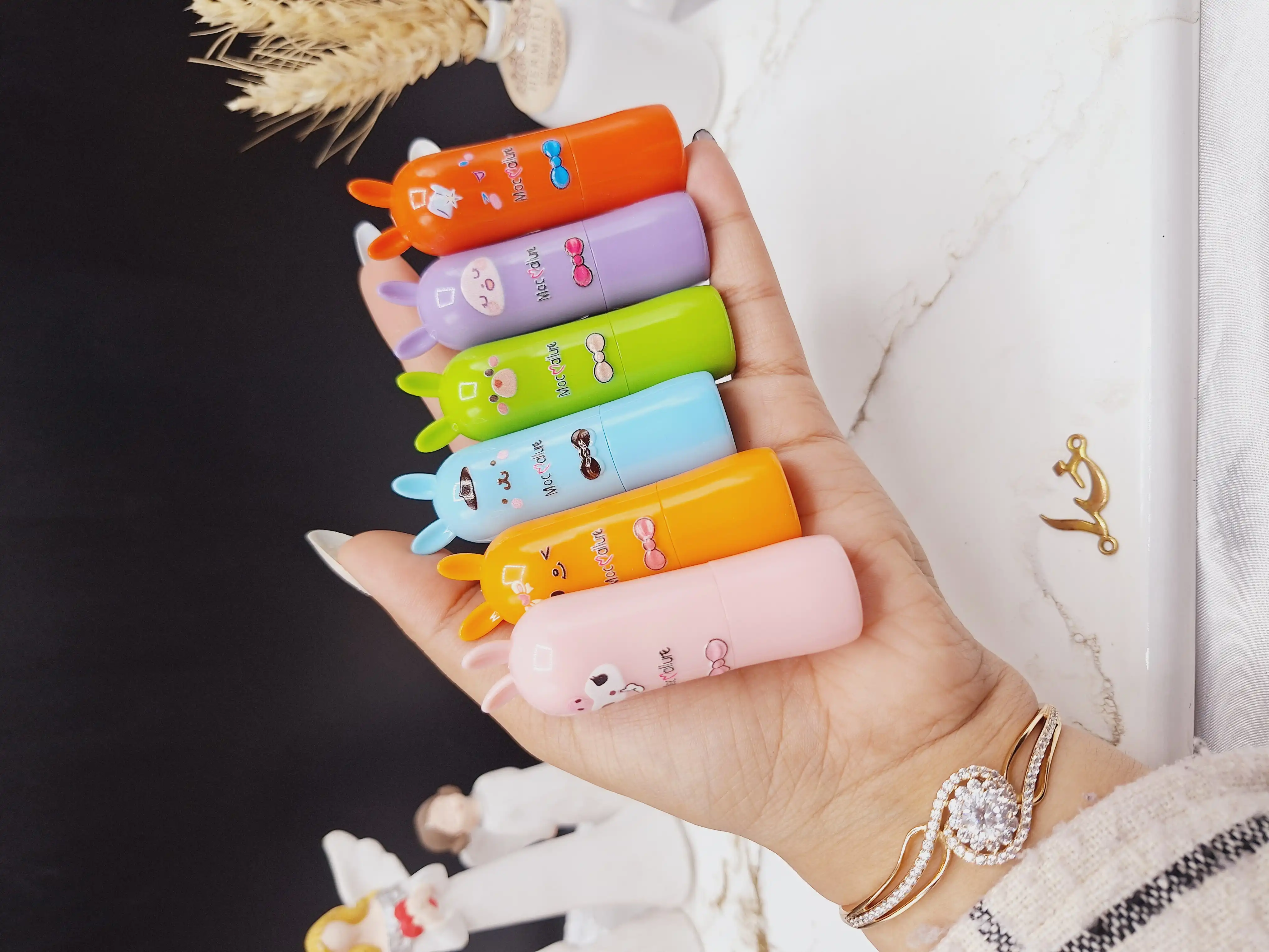 پک رژ لب جامد 6 تایی طرح حیوانات بامزه موکالره Mocallure کد Moc 931002