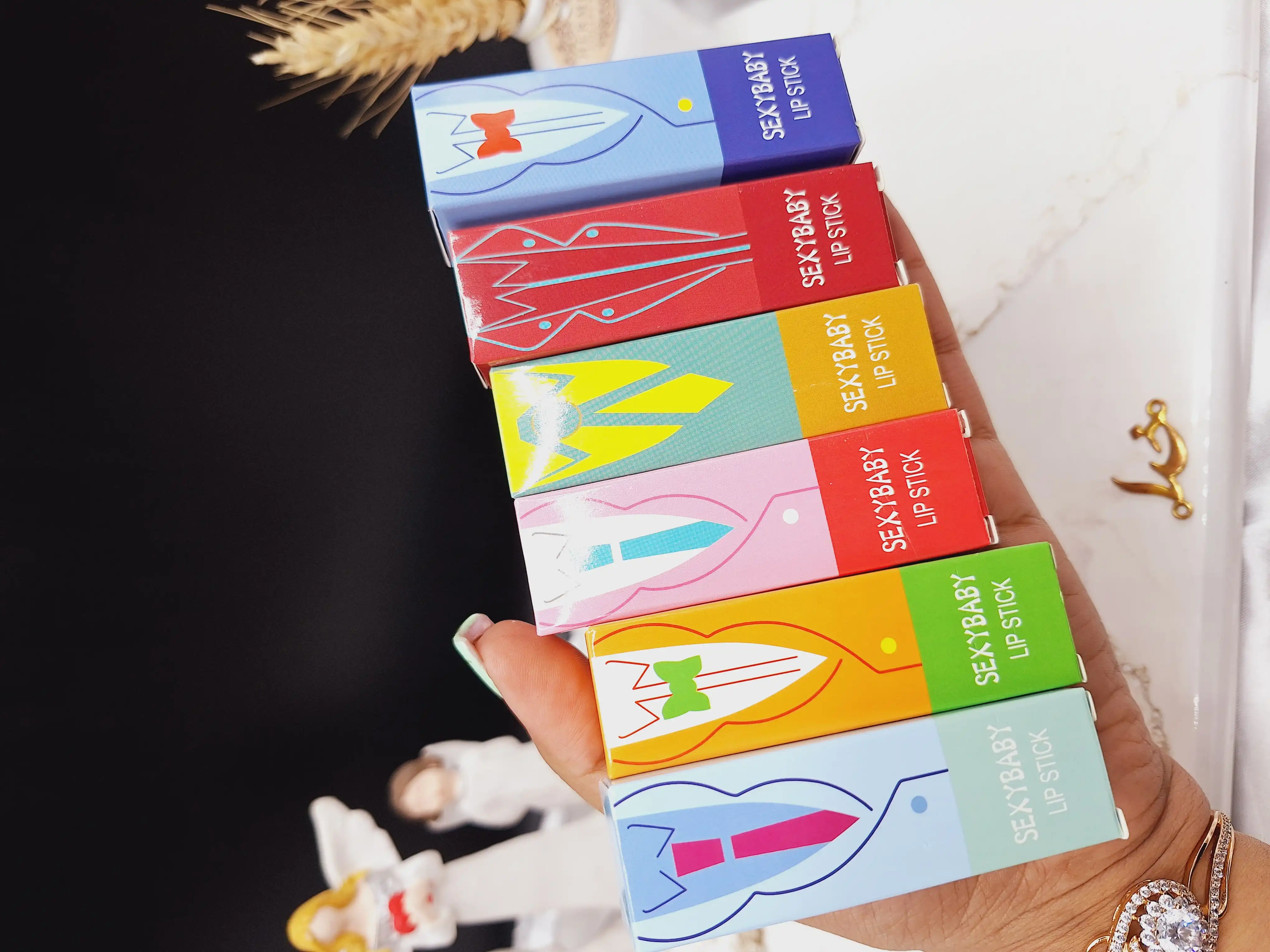 پک رژ جامد 6 تایی طرح کت کد MN_202