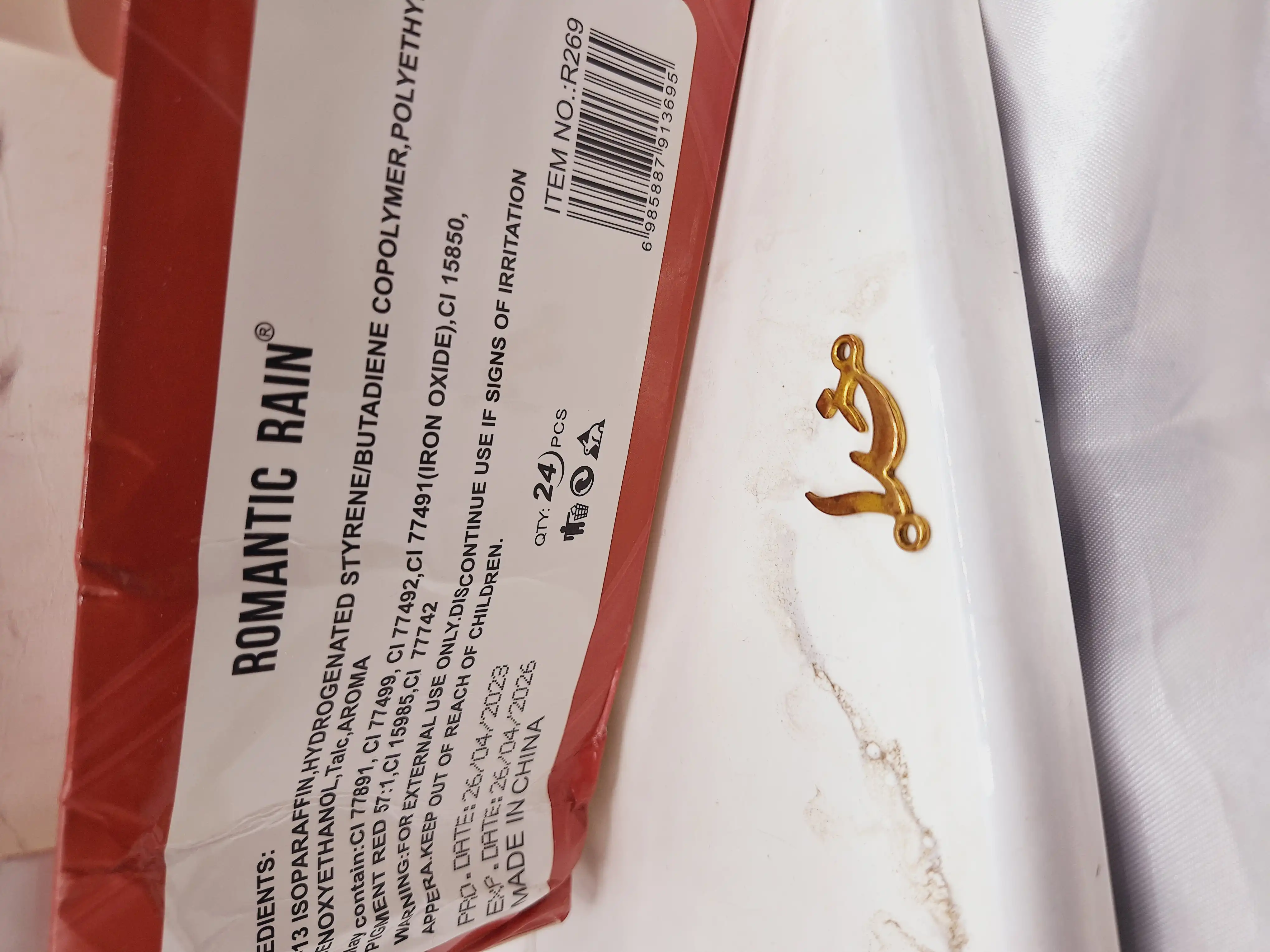 پک 6تایی رژ مایع درب طلایی برند رومانتیک رین ROMANTIC RAIN کد R269