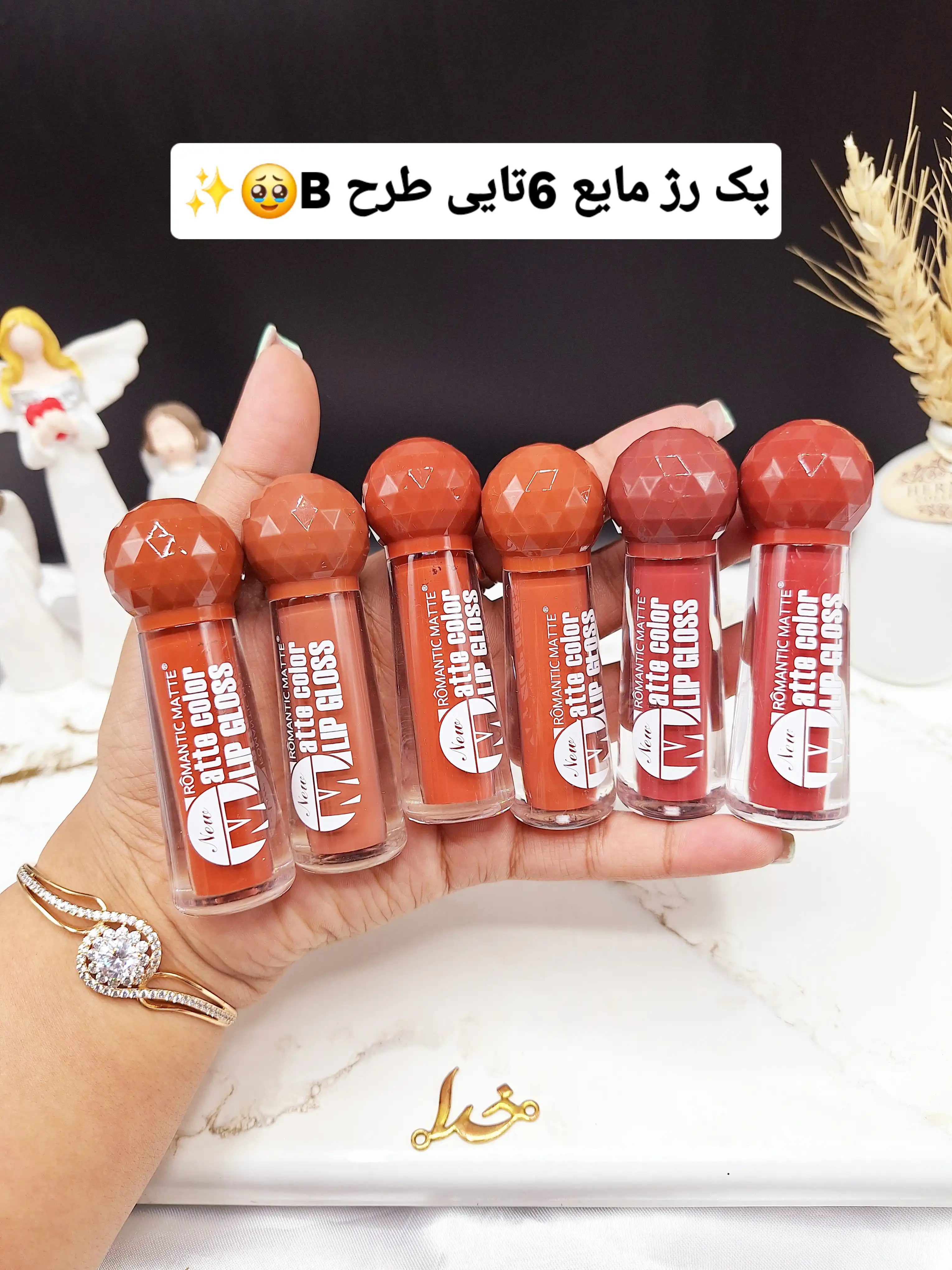 پک 6تایی رژ مایع برند رومانتیک مات ROMANTIC 3 کد RY_1121