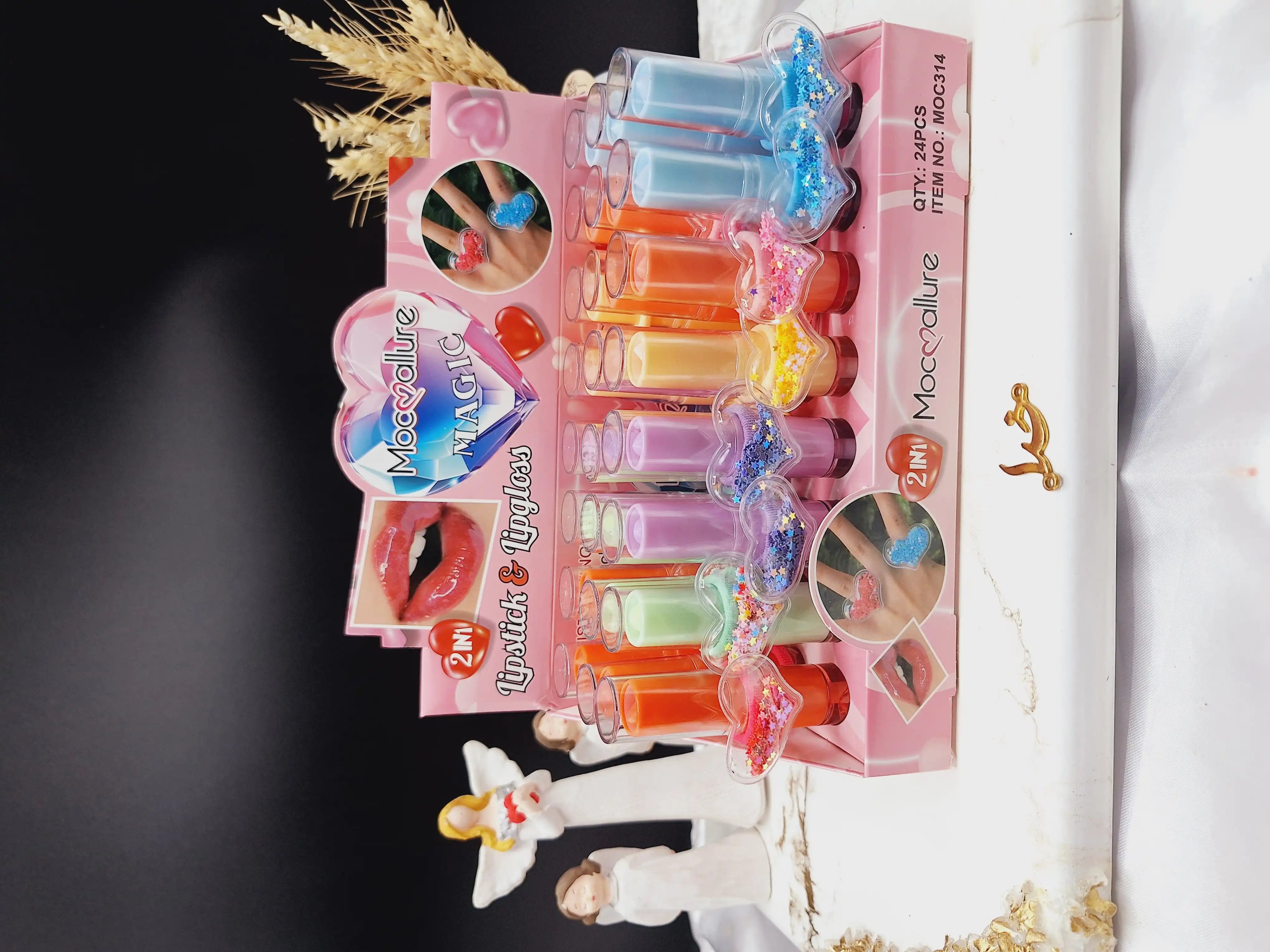 لیپ گلاس و بالم لب همراه با کش مو موکالره Mocallure کد Moc 314