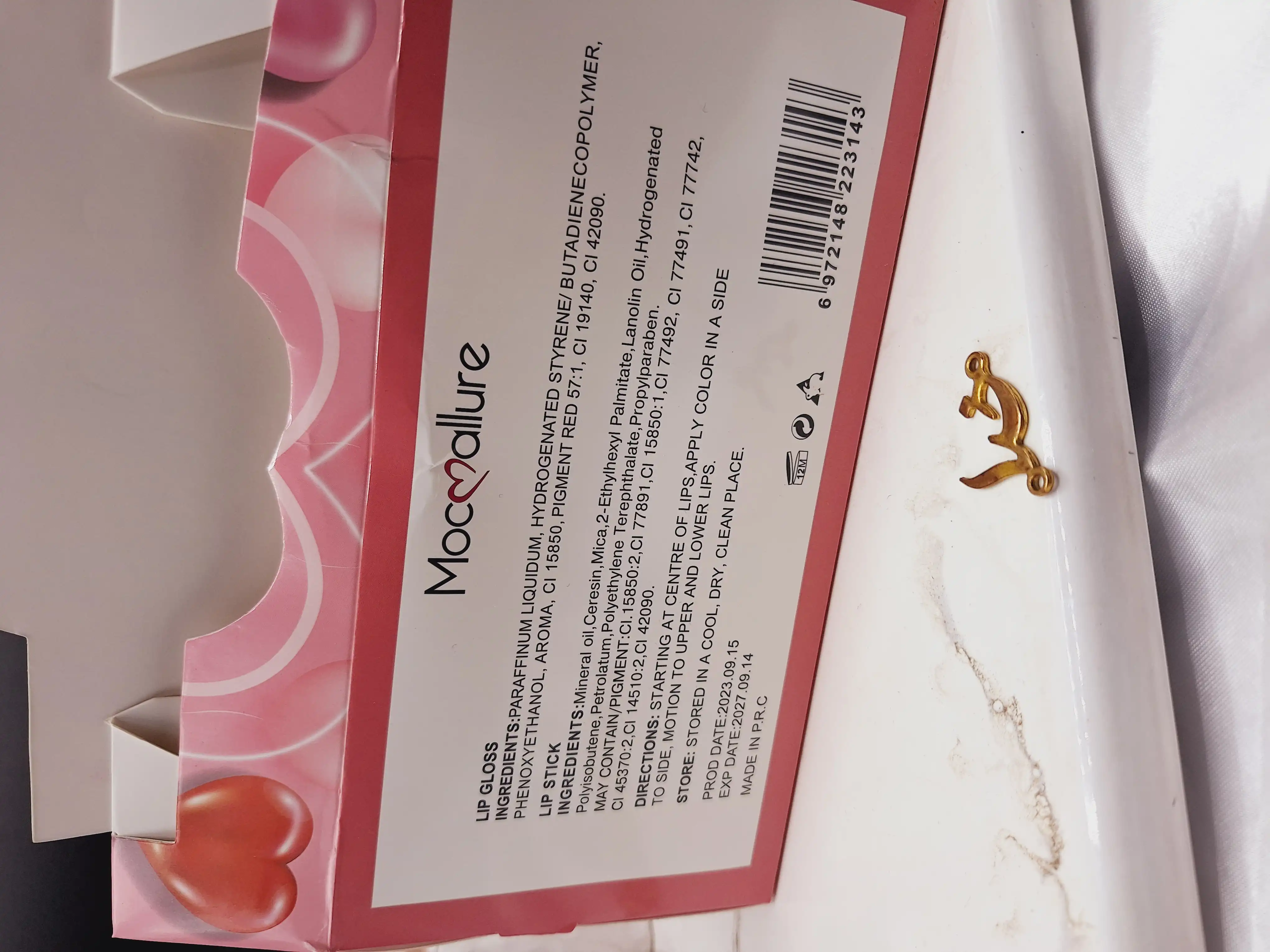 لیپ گلاس و بالم لب همراه با کش مو موکالره Mocallure کد Moc 314