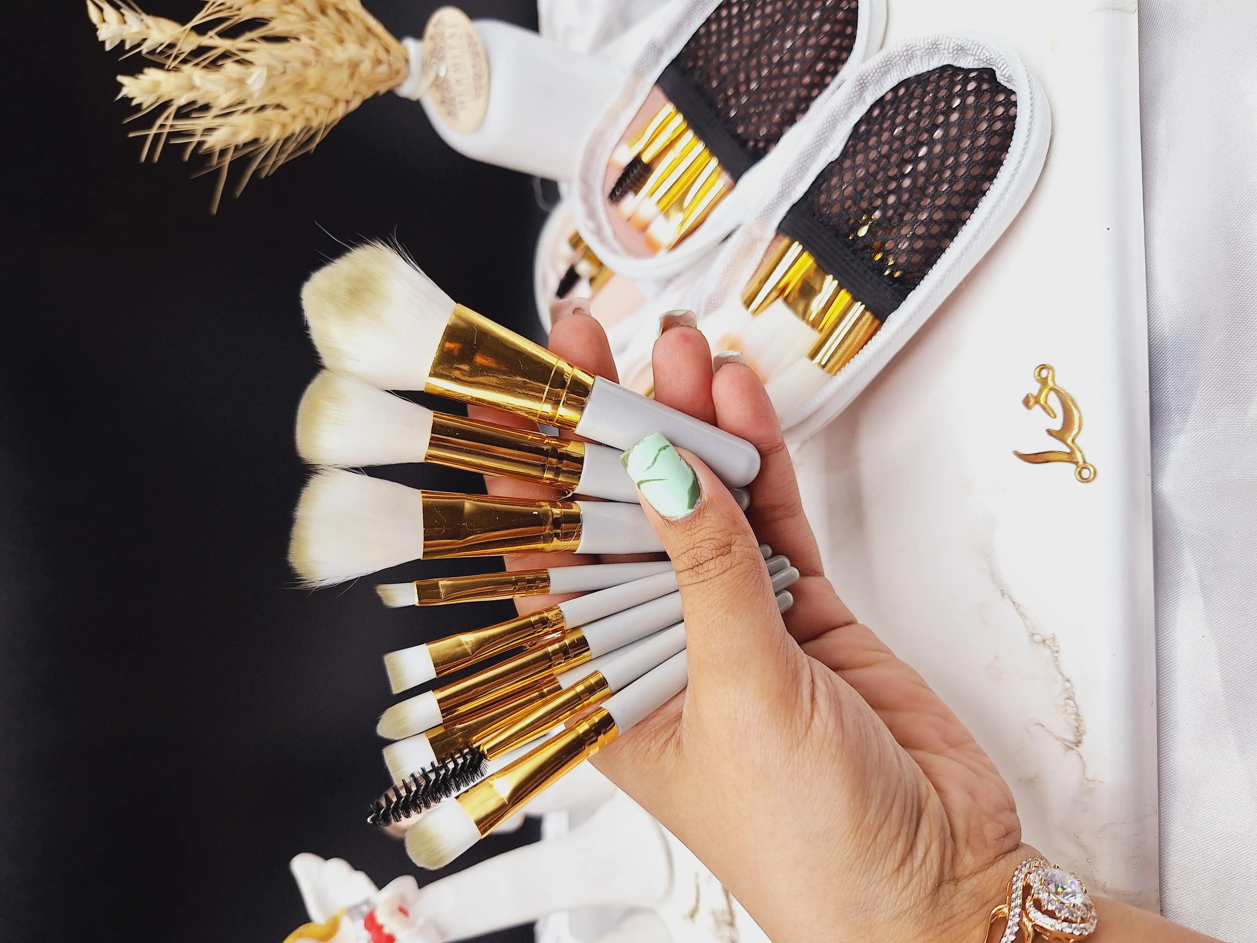 ست براش 9 تیکه کیف چرمی