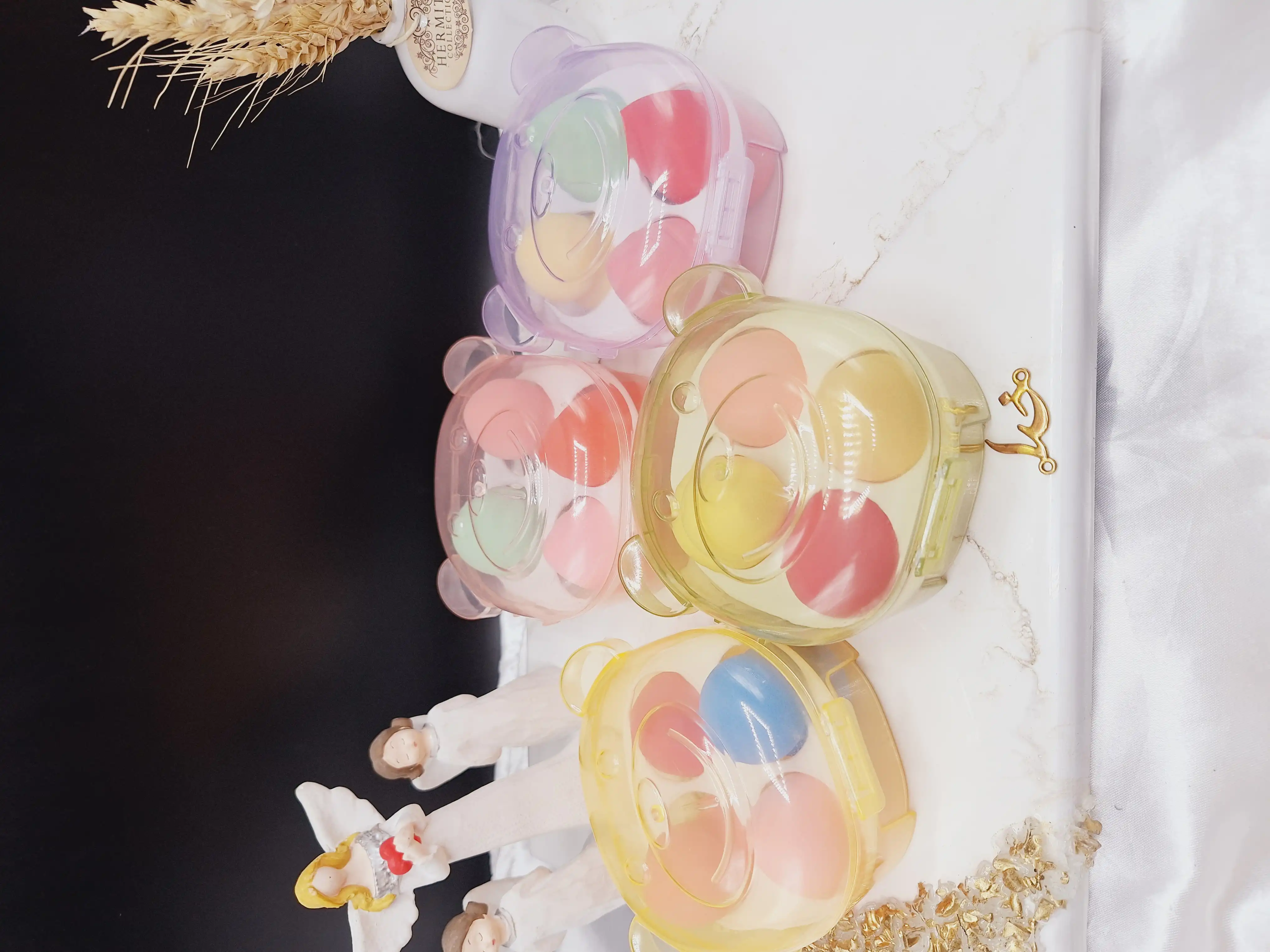 پک 4 عددی باکس دار  پد تخم مرغی طرح خرس کد FP_380