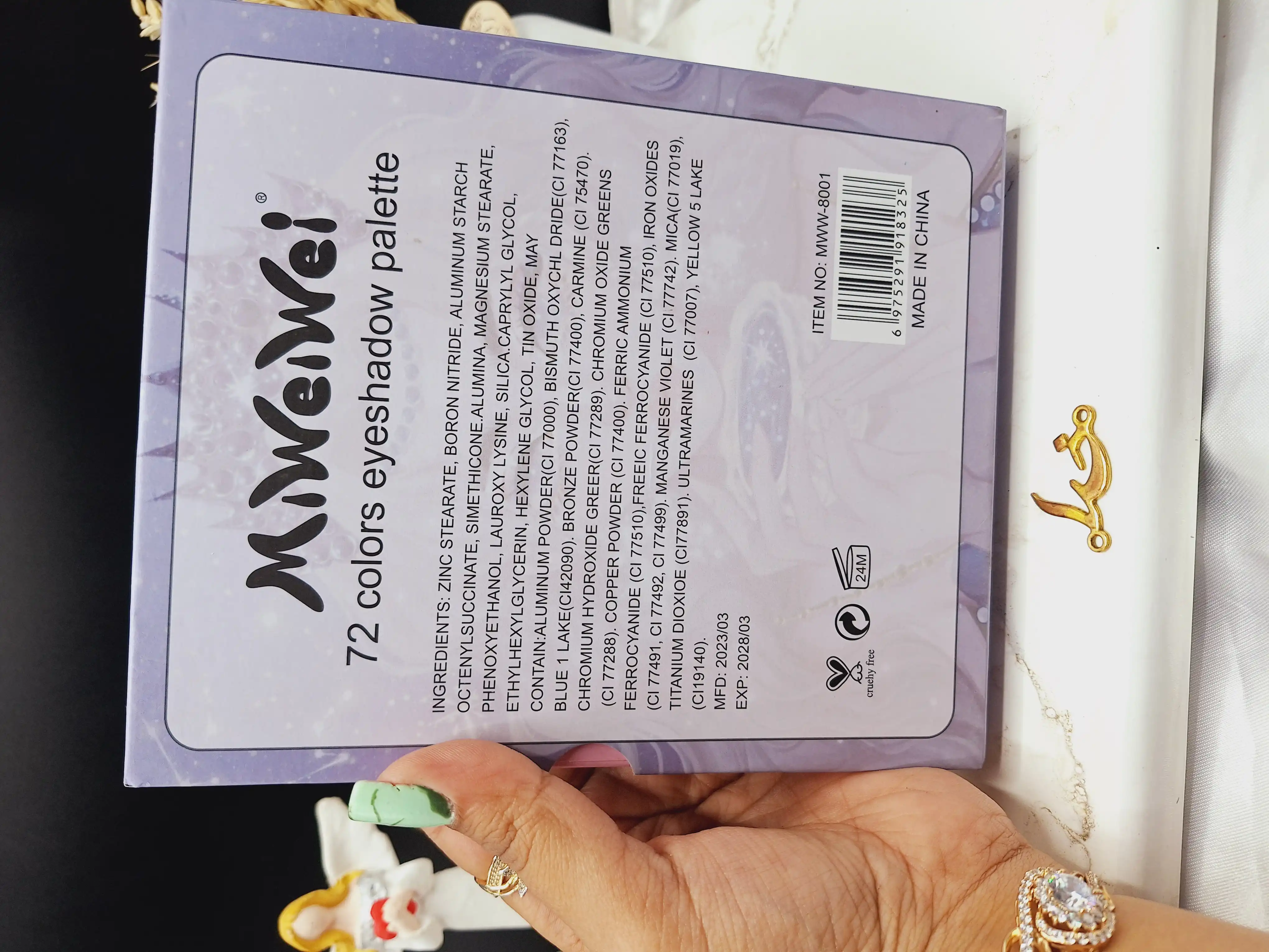 پالت سایه 3 طبقه 79 رنگ طرح ملکه برند Miweiwei کد MWW_8001