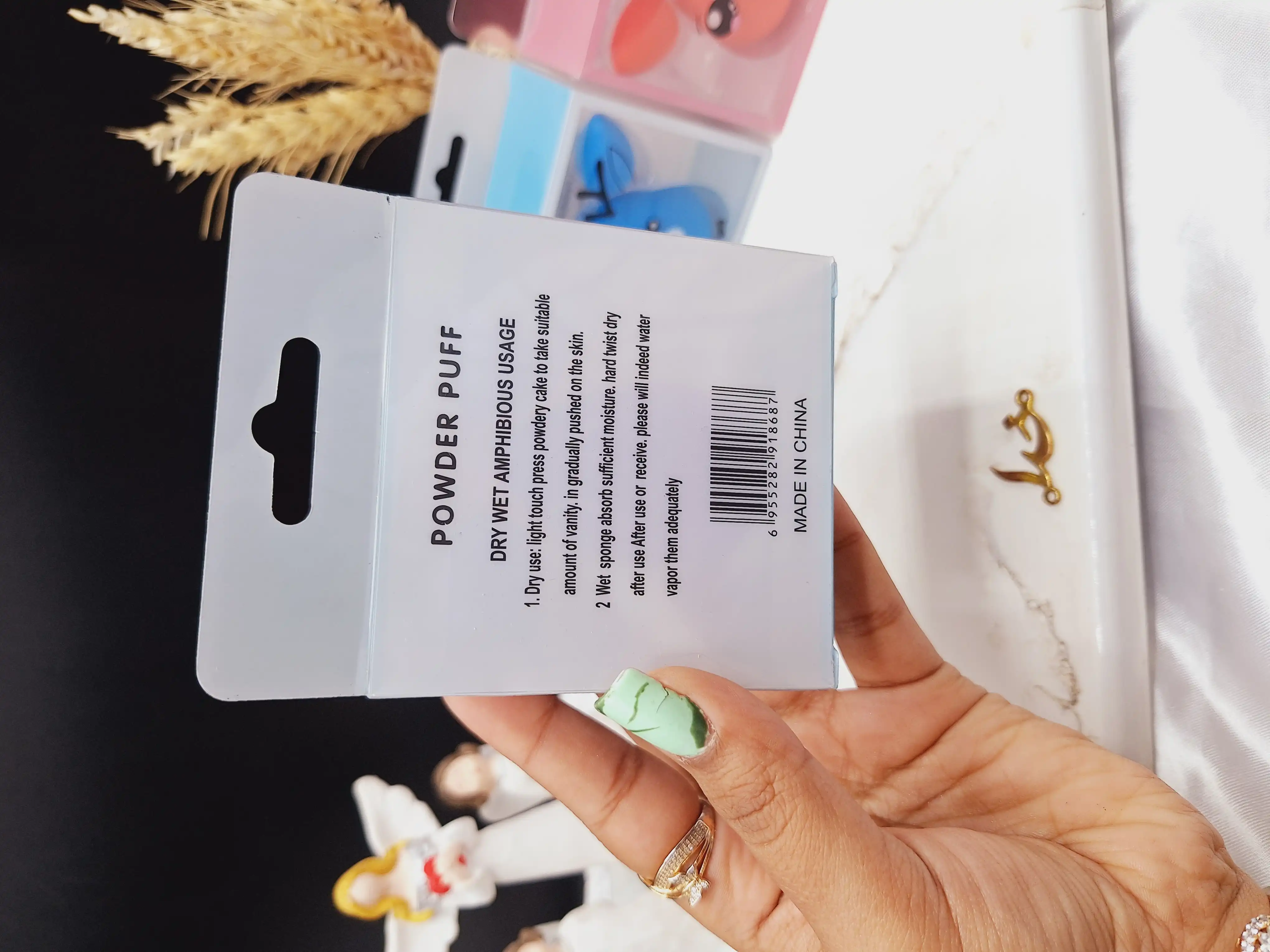 پک 3 تایی پد آرایشی تخم مرغی POWDER PUFF کد 8687