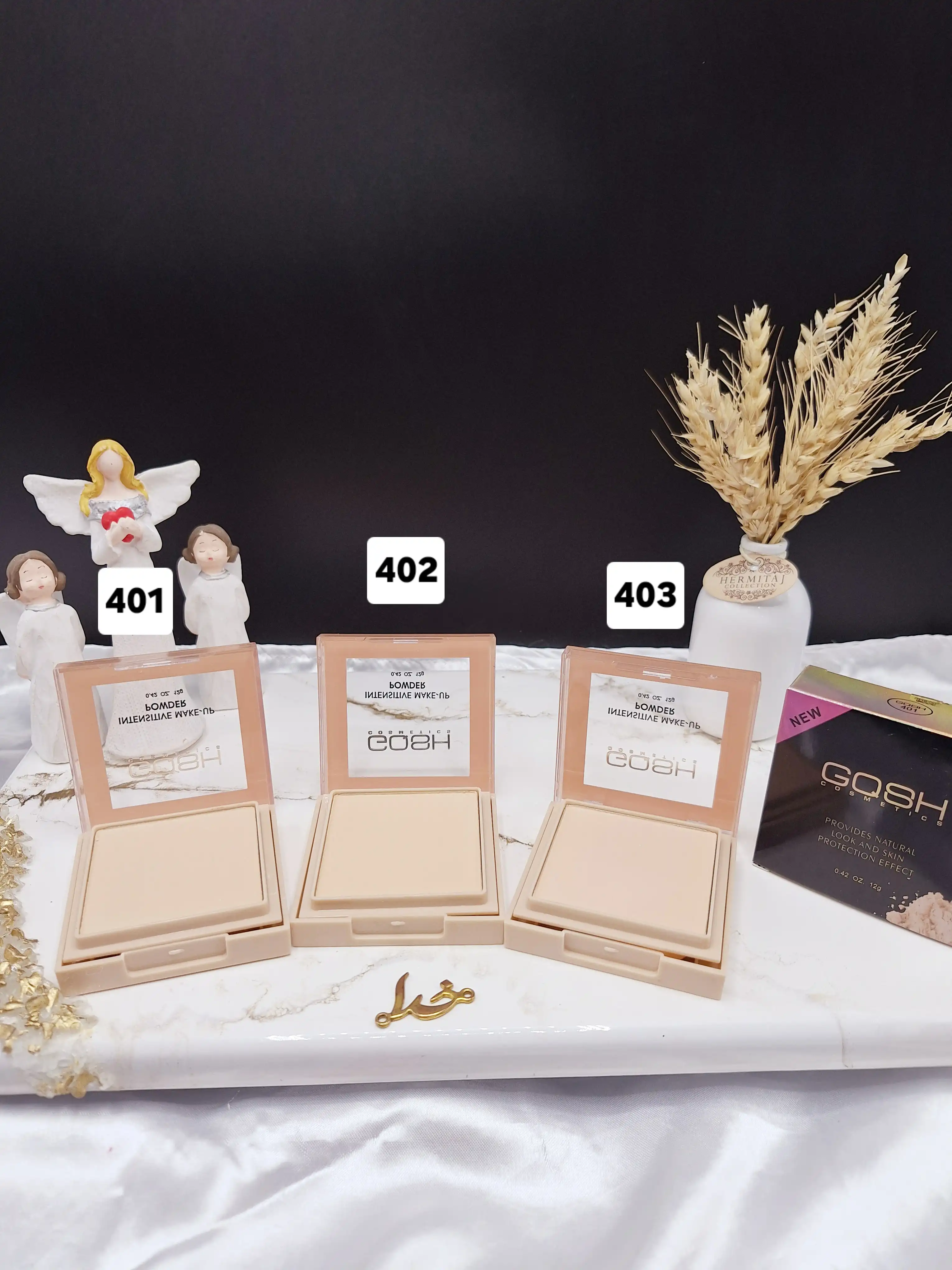 پنکک مخملی و با دوام همراه با پد و آیینه برند گاش GOSH کد 9803