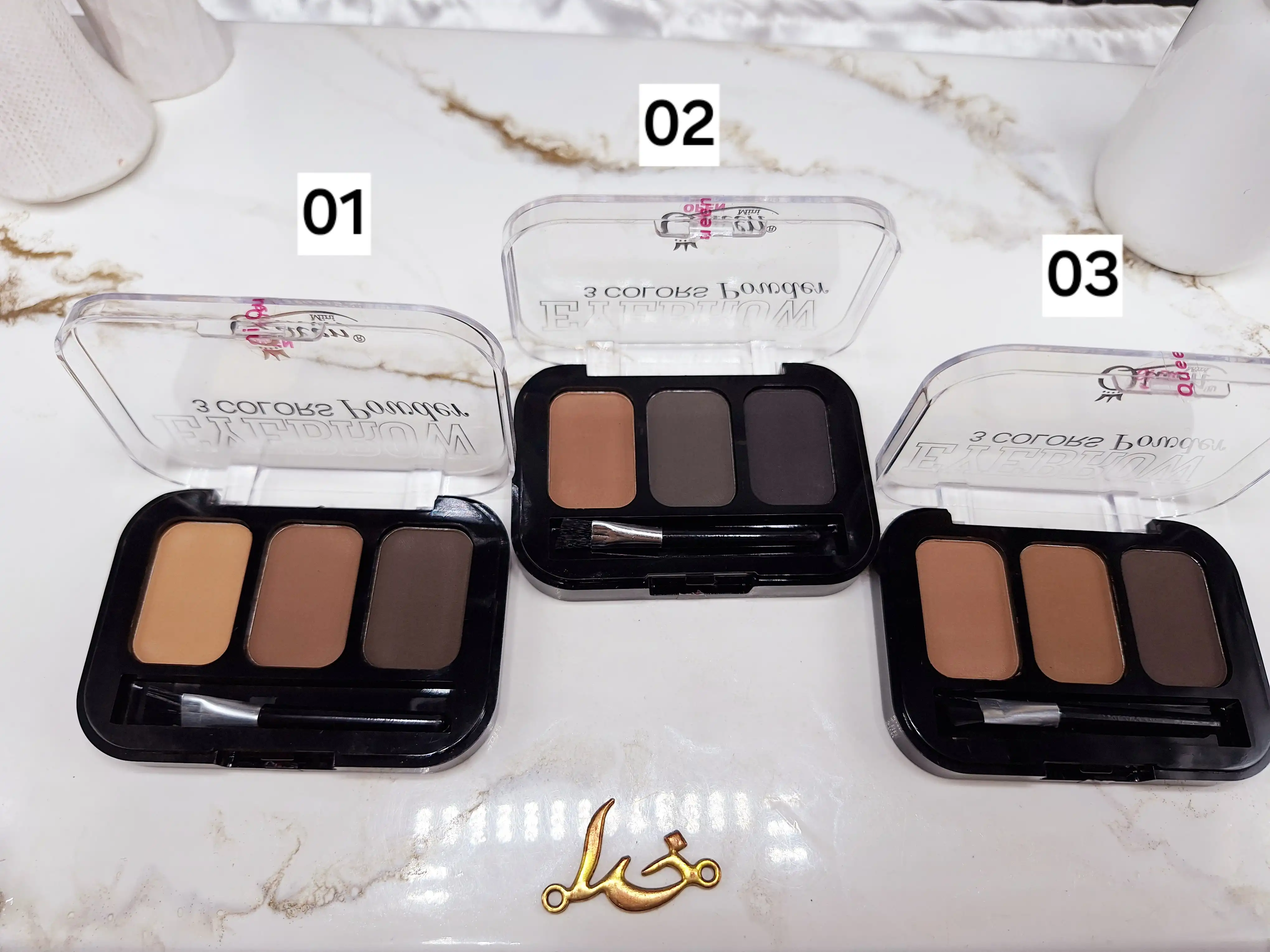 سایه ابرو 3 رنگ برند مینی کوئین Mini Queen کد MQ 088