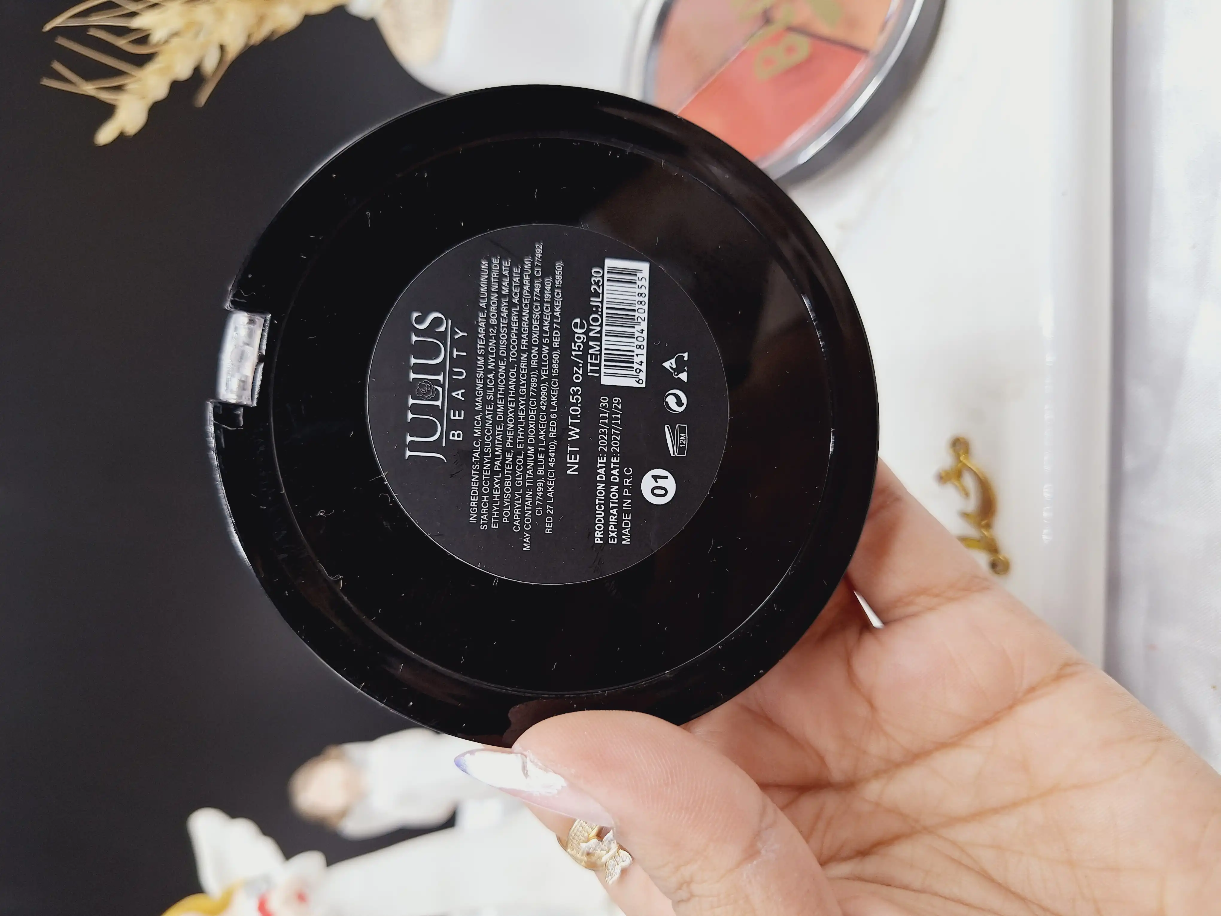 رژ گونه دایره ای 3 رنگ برند جولیوس JULIUS کد JL 230