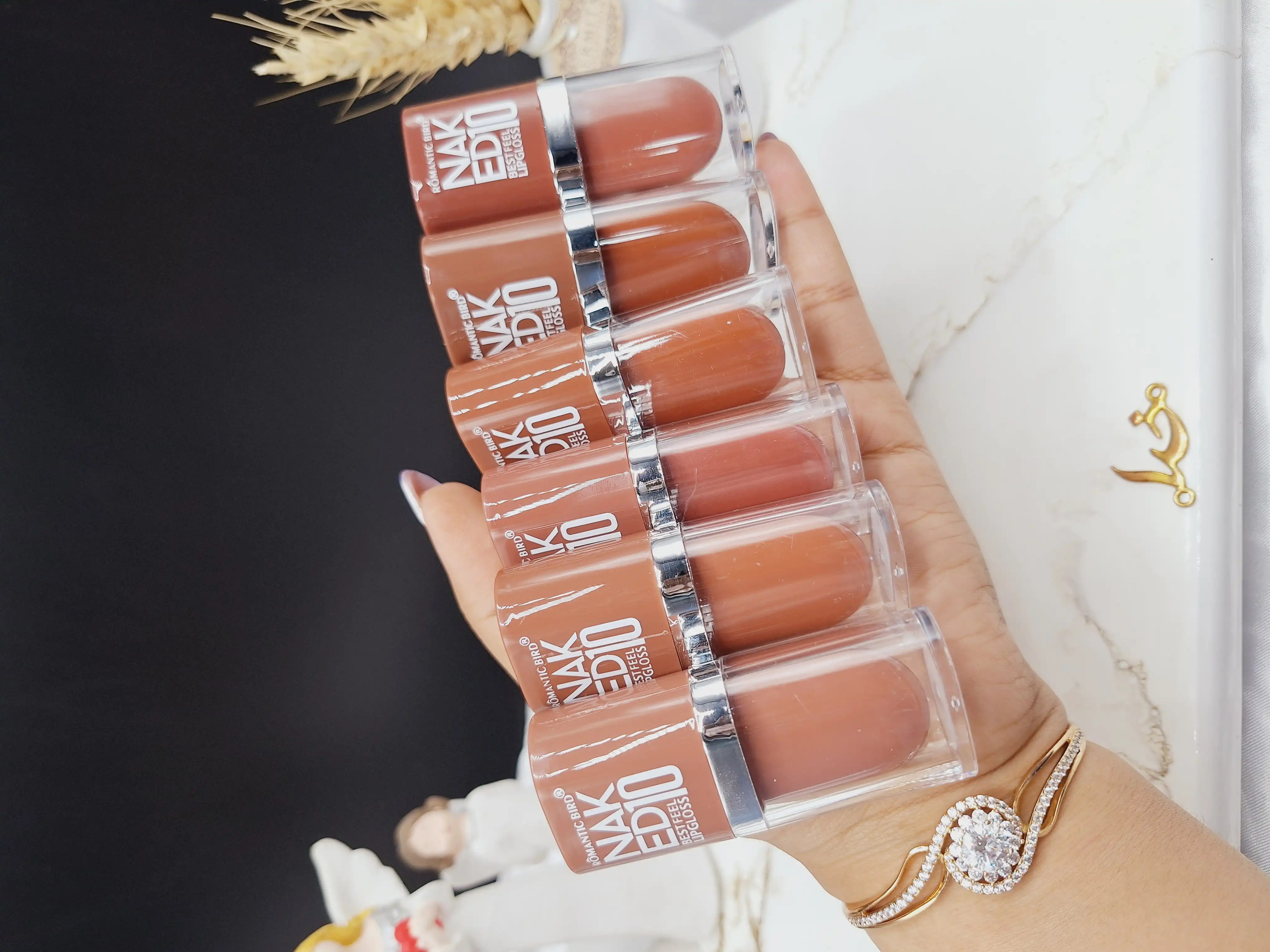 پک رژ لب مایع 6 عددی برند رومانتیک برد ROMANTIC BIRD NAKED10 کد RB 152