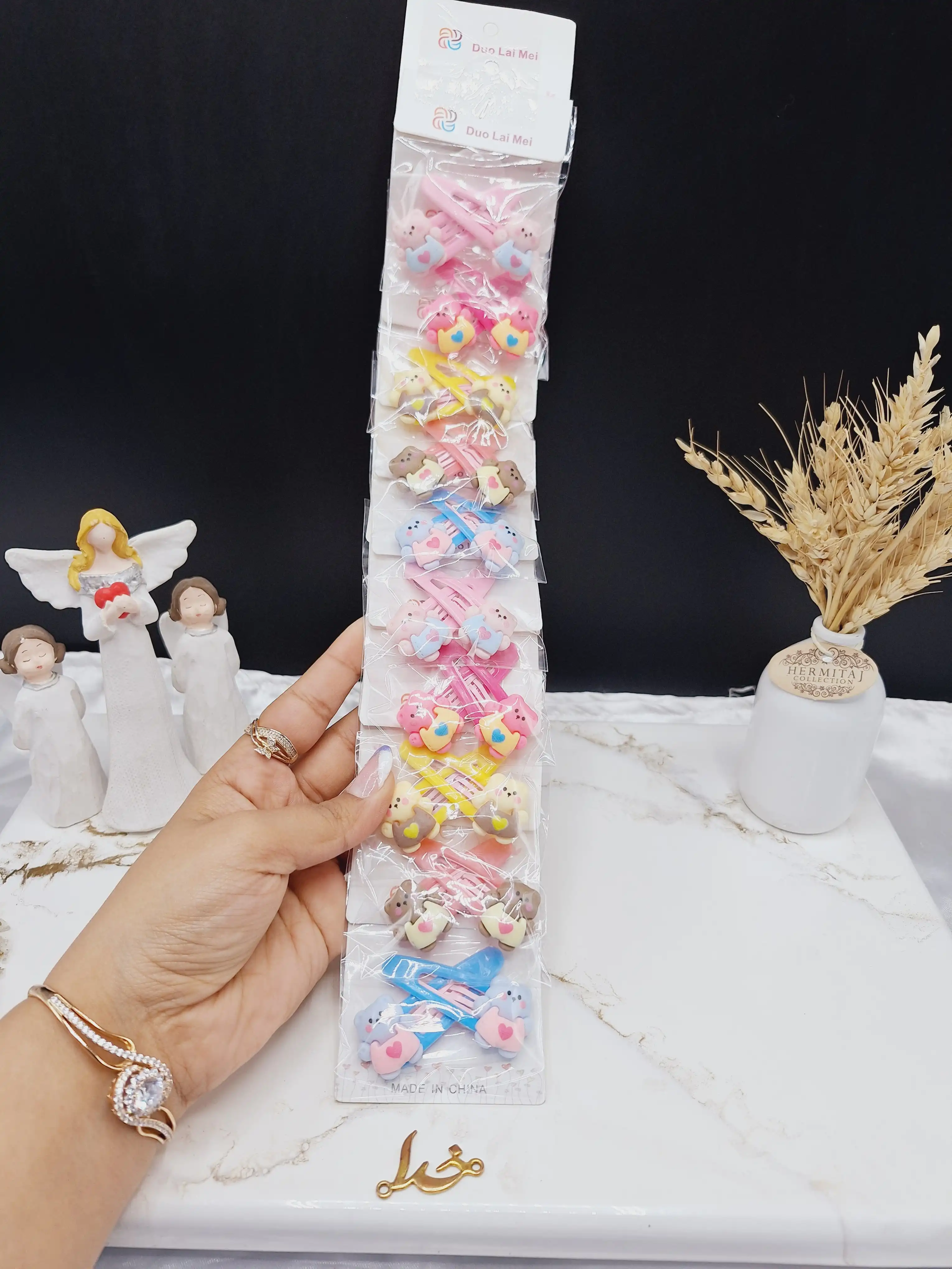پک 10 عددی گیره مو طرح خرس فانتزی