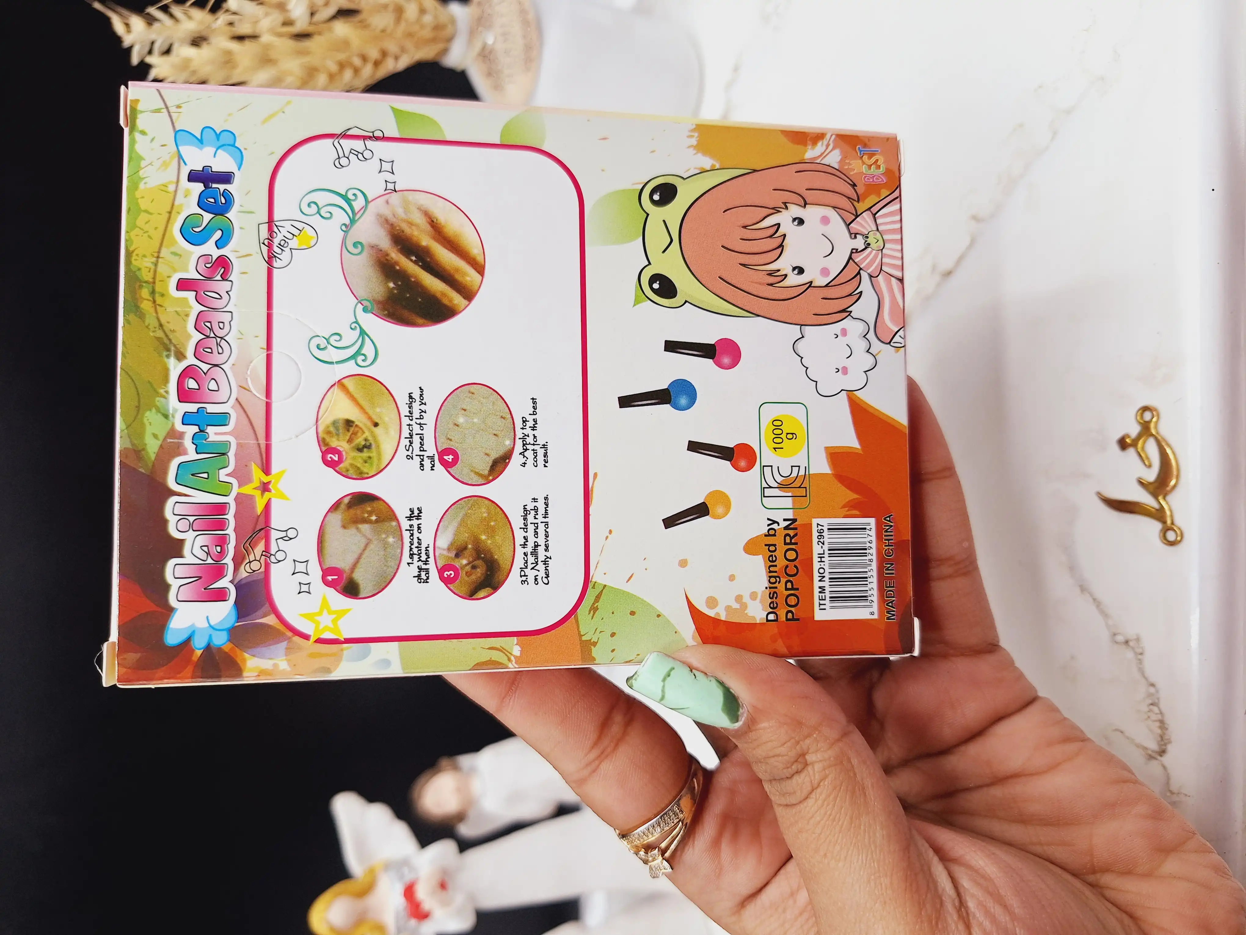 پک چسپ و ناخن و گلیتر تزئینی ناخن  بچگانه کد 2967