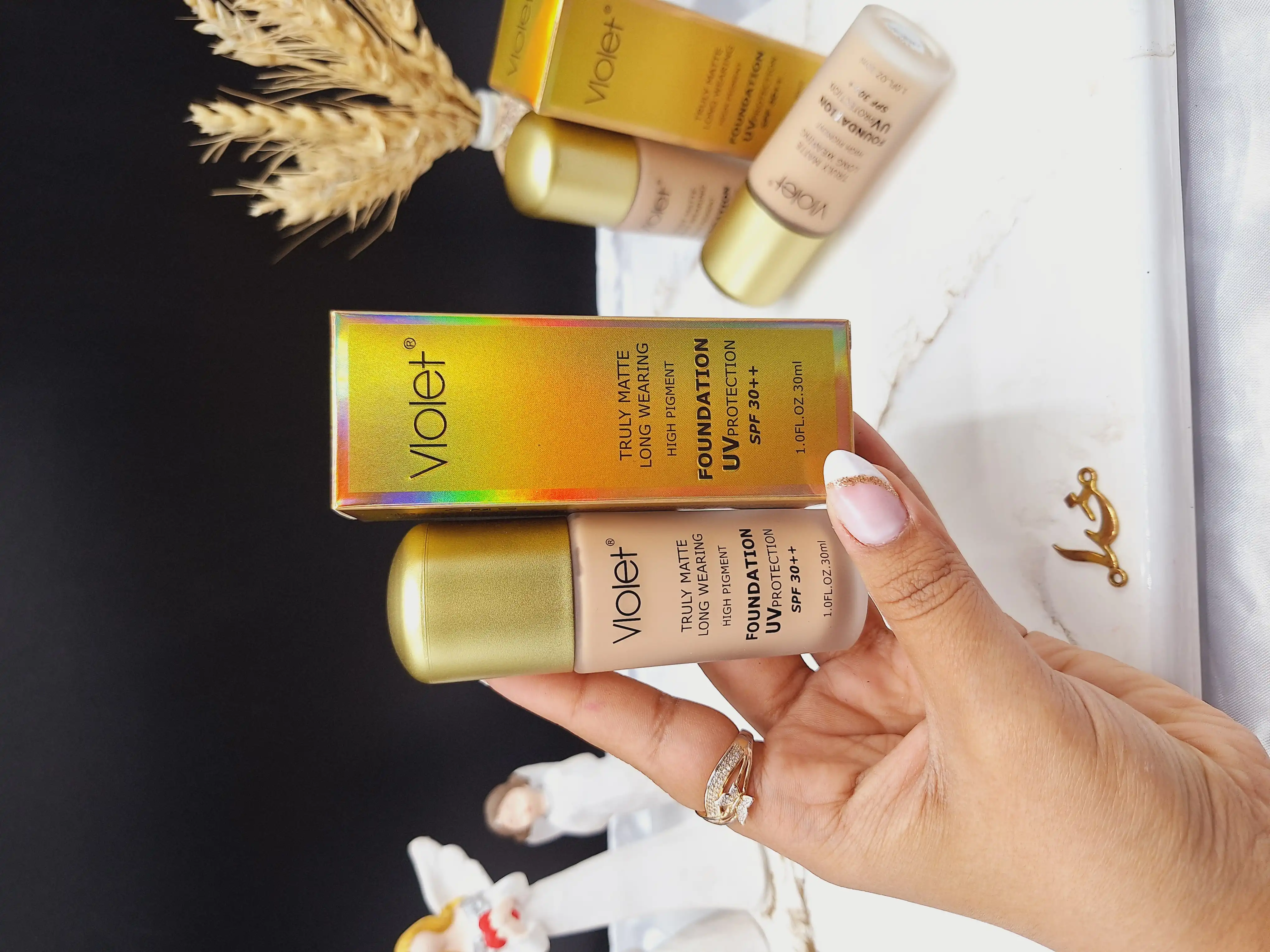 کرم پودر شیشه ای ویولت Violet دارای SPF +30 کیفیت عالی  کد 4038