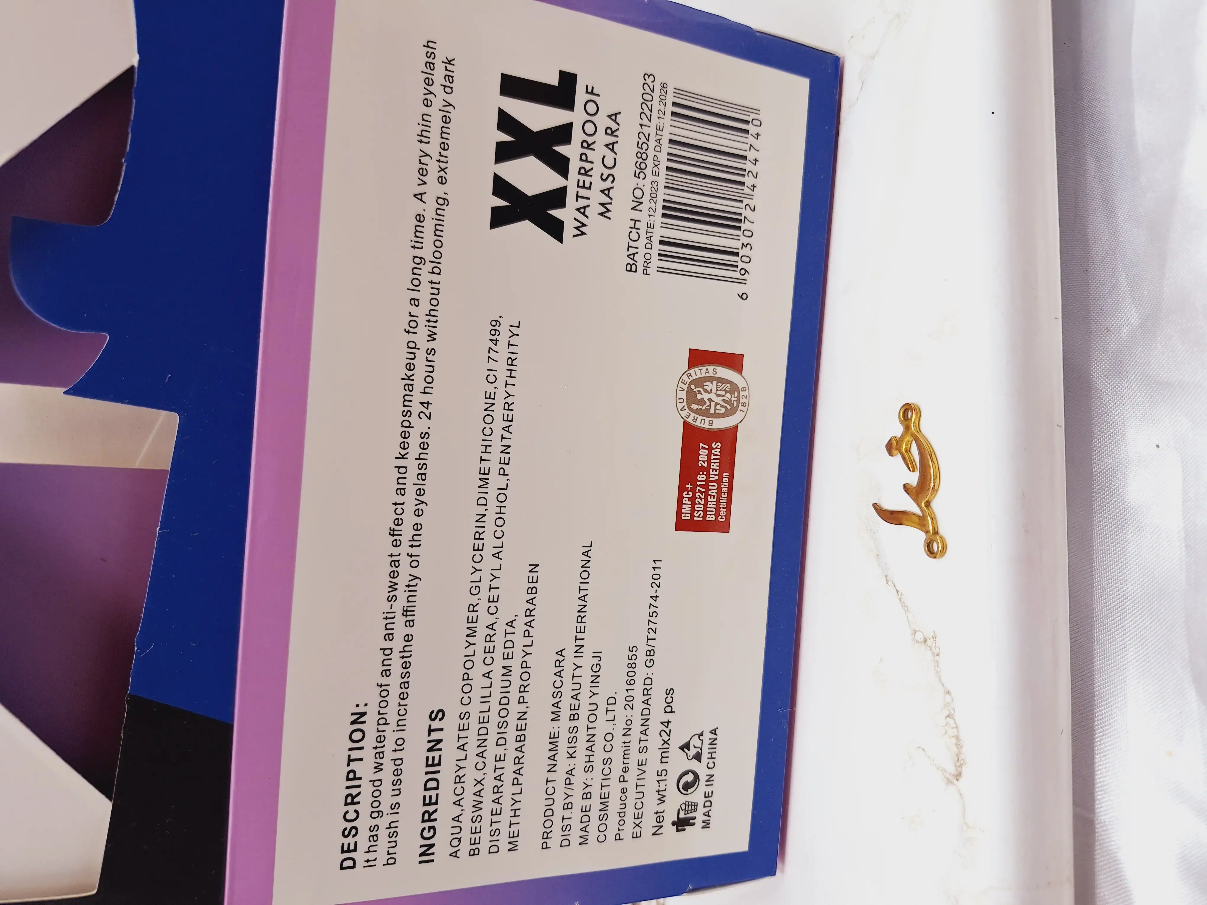 ریمل بلند کننده رنگی ضد آب به همراه آینه برند کیس بیوتی kiss beauty کد 56852