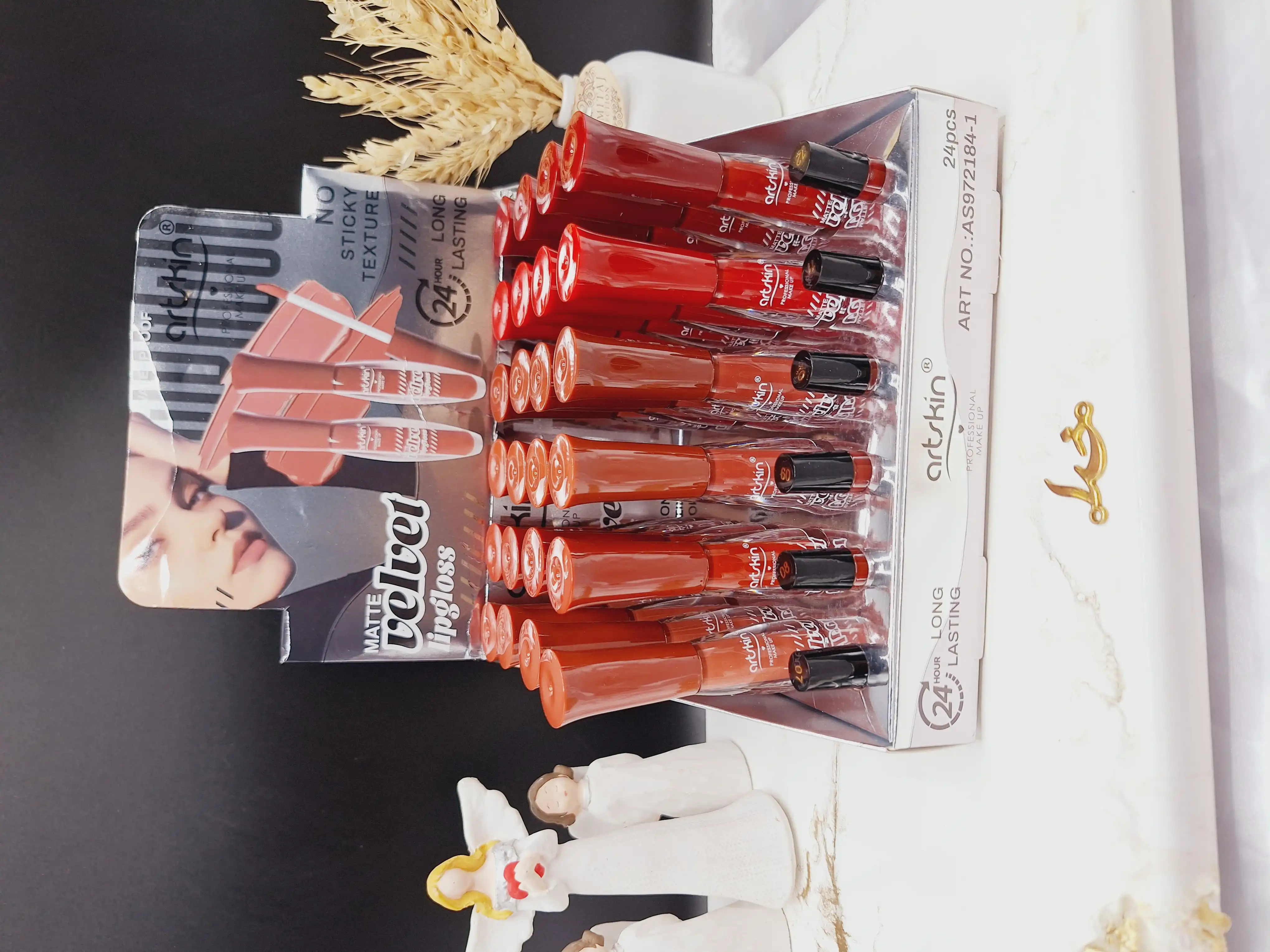 پک 6 عددی رژ مایع مخملی 24 ساعته مدل کوزه ای برند آرت اسکین artskin کد SA972184-1