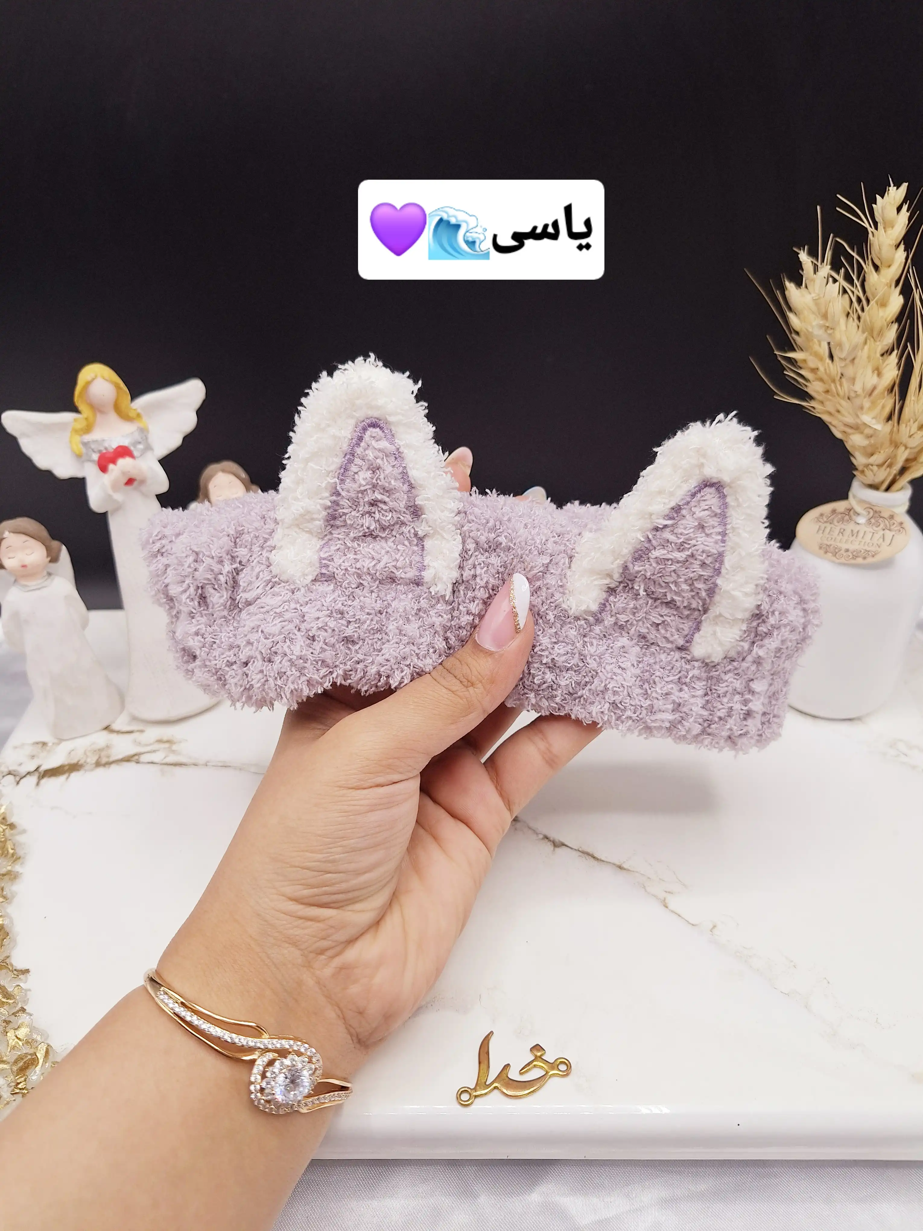 هدبند زیبای طرح خرگوش پرزدار